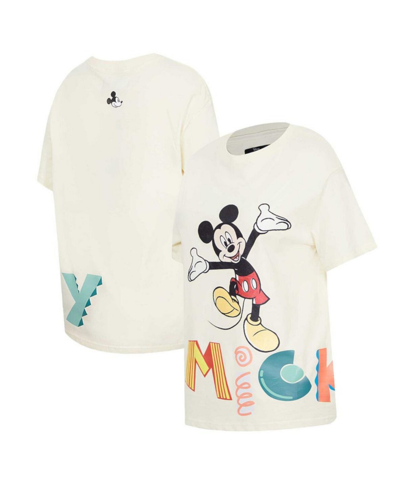 Women's Cream Mickey Mouse Hellow Mellow Boyfriend T-Shirt Freeze Max