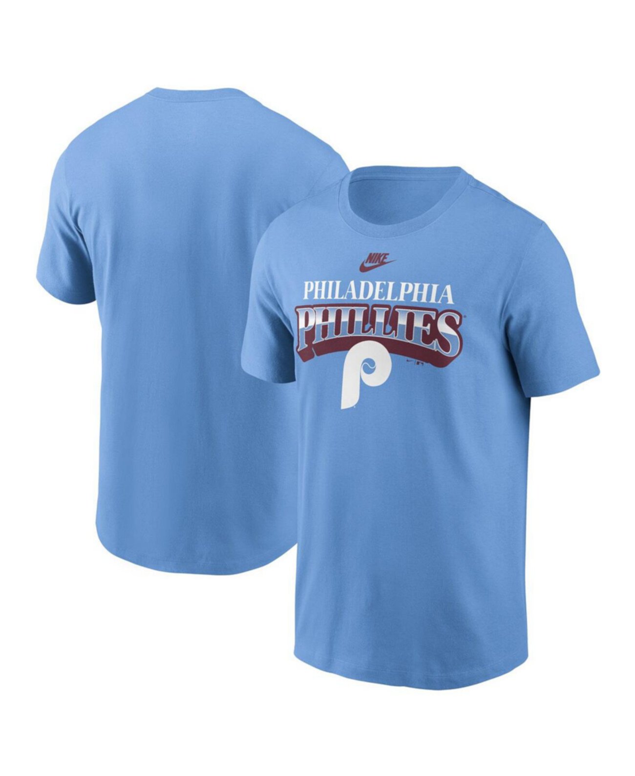 Men's Light Blue Philadelphia Phillies Cooperstown Collection Wordmark T-Shirt Nike