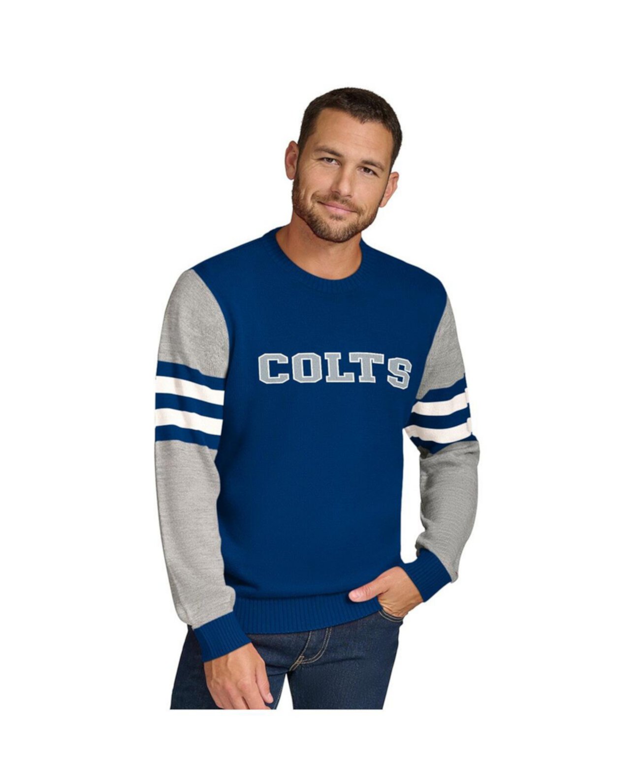 Мужской акриловый свитшот Tommy Hilfiger с круглым вырезом и логотипом Indianapolis Colts, серо-голубой Tommy Hilfiger