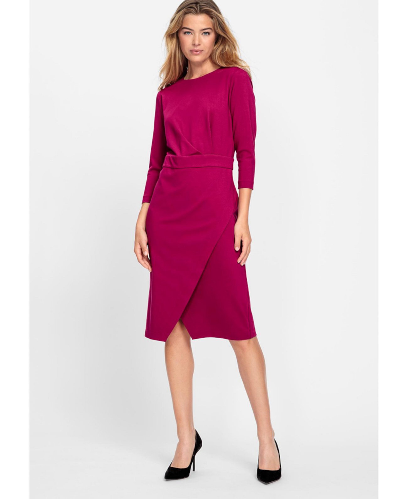 Women's Jersey Knit Faux Wrap Dress Olsen