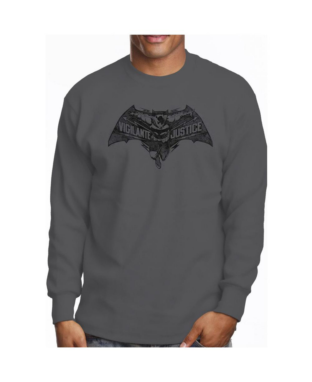 Men's Vigilante Justice Long Sleeve Adult Tee / T-Shirt Batman V Superman