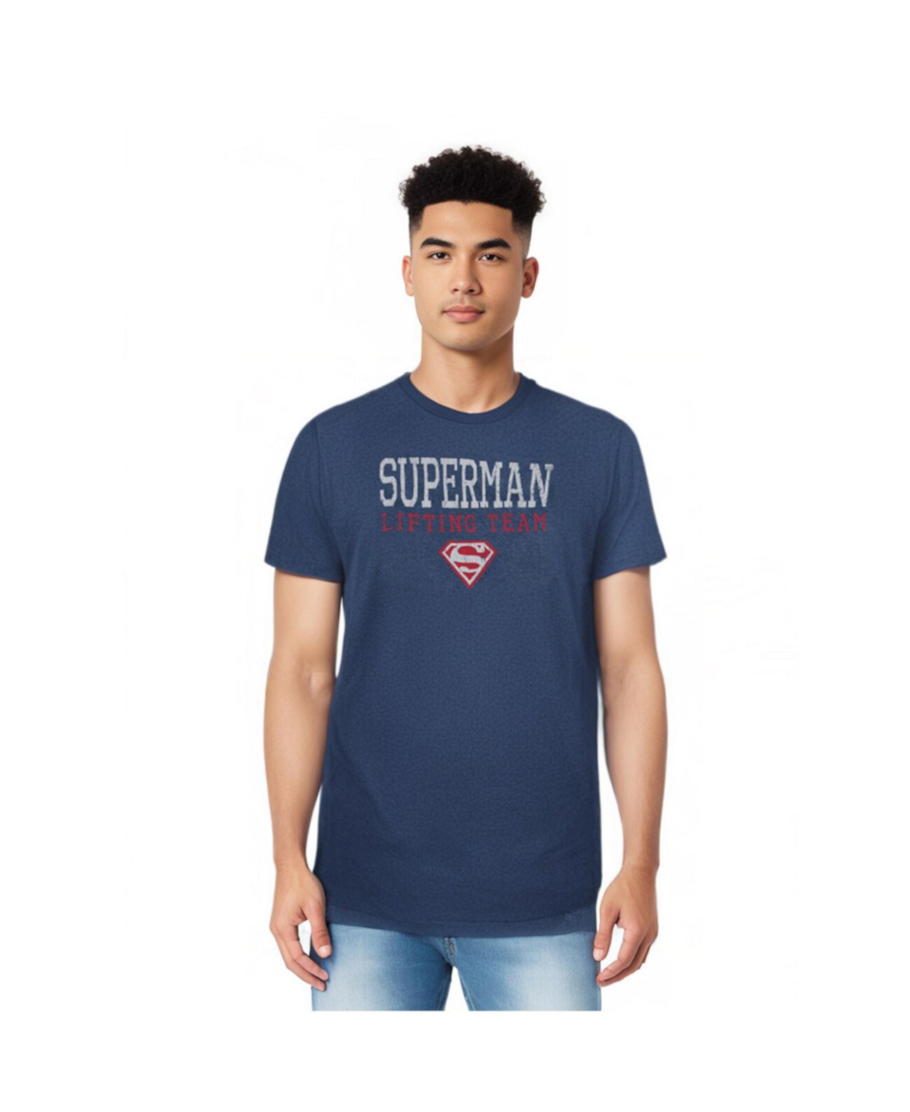 Big & Tall Lifting Team Adult Heather Tee / T-Shirt Superman