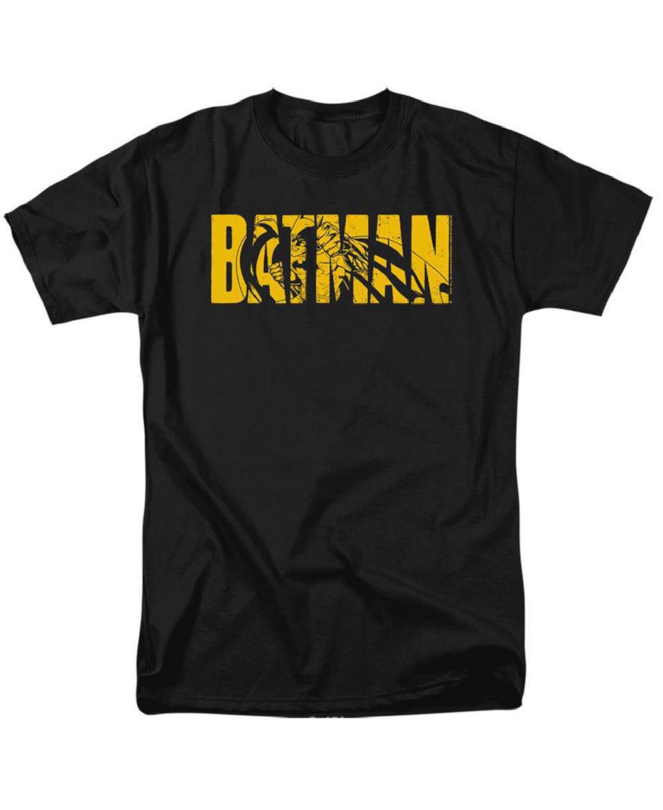 Men's Text On Black Short Sleeve Adult Tee / T-Shirt Batman