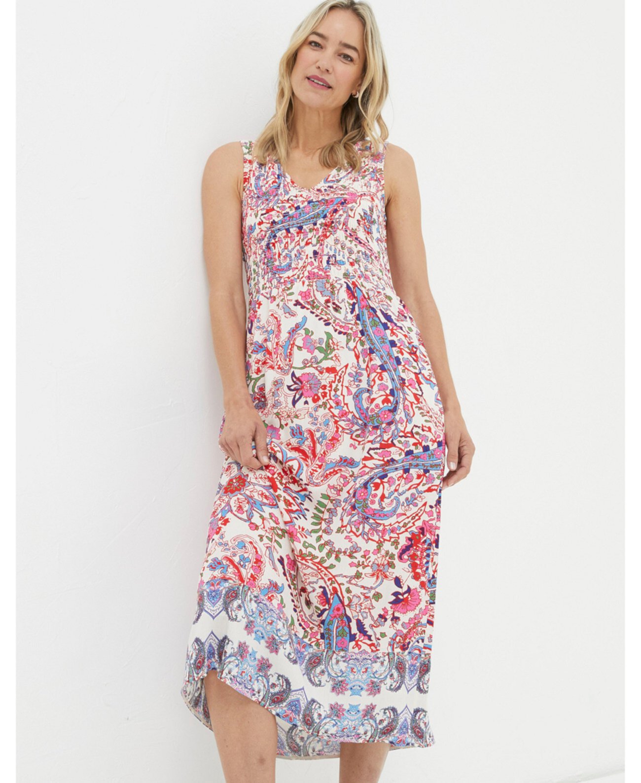 Women's Aria Bright Paisley Midi Dress FatFace