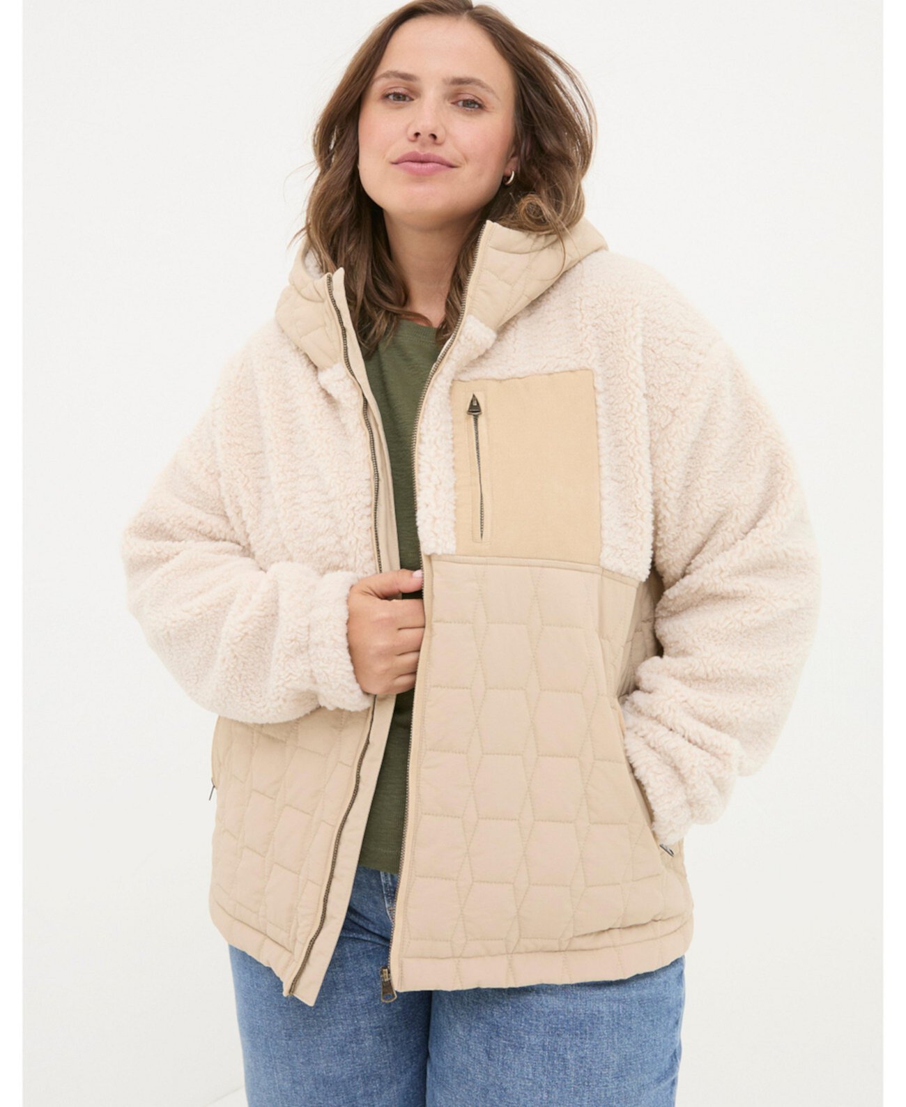 Women's Honey Fleece Quilted Jacket FatFace