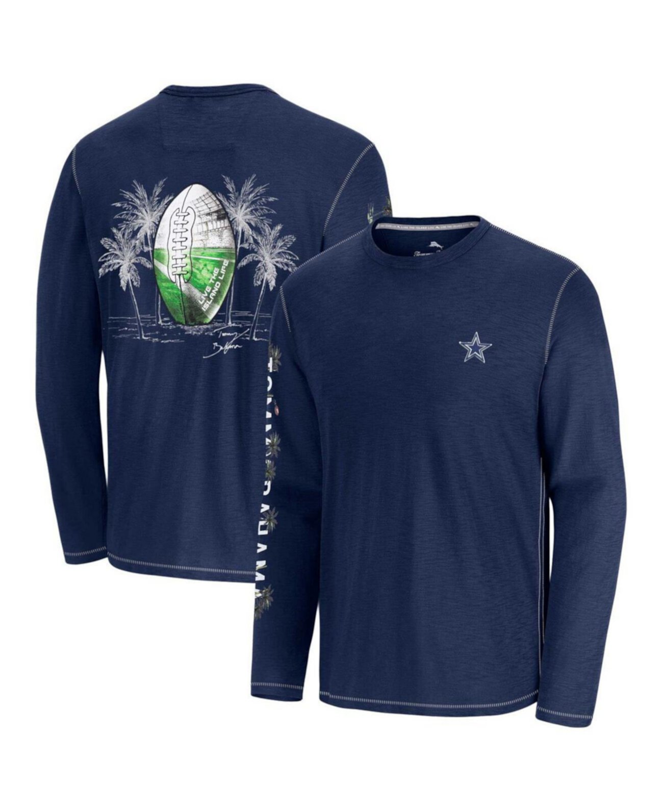 Men's Blue Dallas Cowboys Oasis Endzone Lux Long Sleeve T-Shirt Tommy Bahama