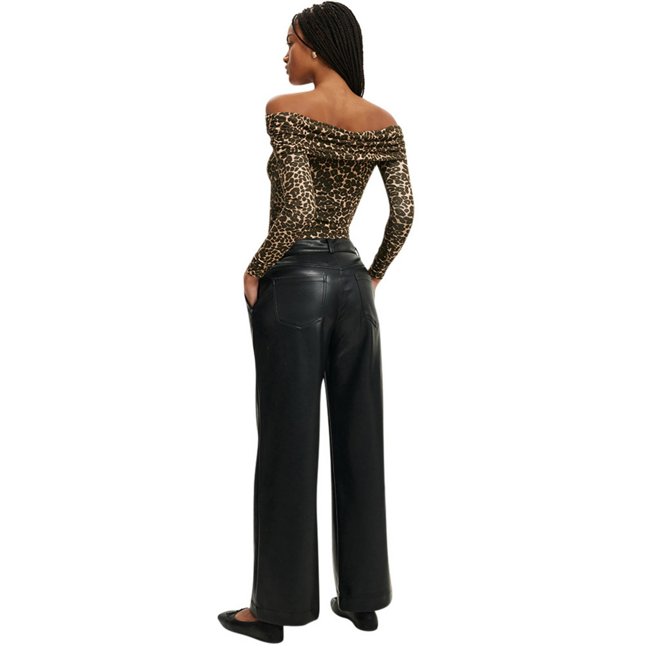 Women's Faux Leather Wide Leg Pant Cotton On