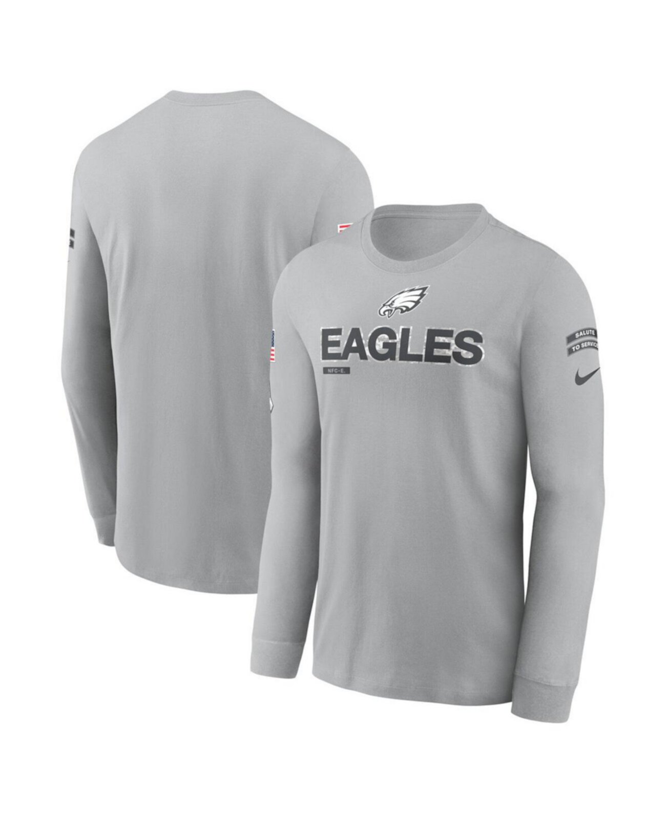 Men's Gray Philadelphia Eagles 2024 Salute to Service Long Sleeve T-Shirt Nike