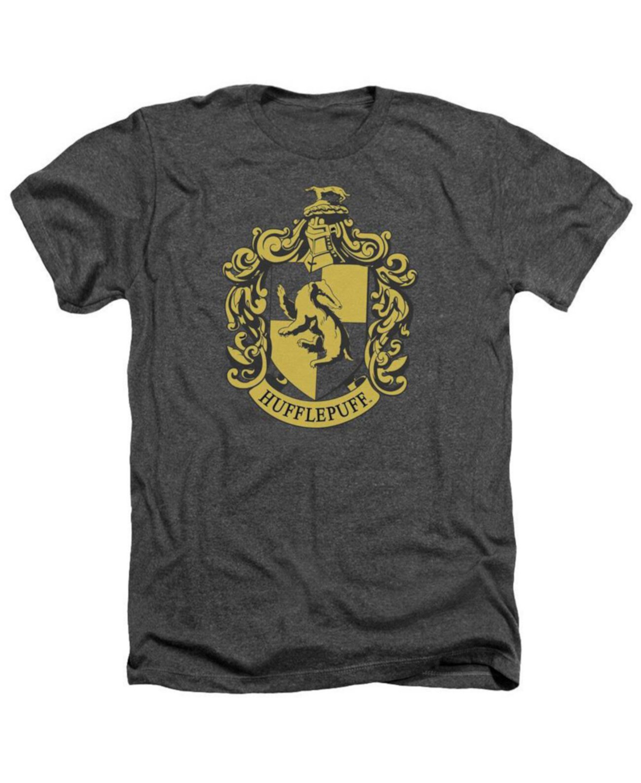 Men's Hufflepuff Crest Adult Heather Tee / T-Shirt Harry Potter