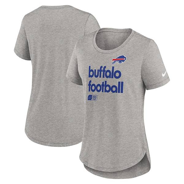 Женская трикотажная футболка Nike в меланжево-сером цвете Buffalo Bills, короткий рукав, круглый вырез NFL