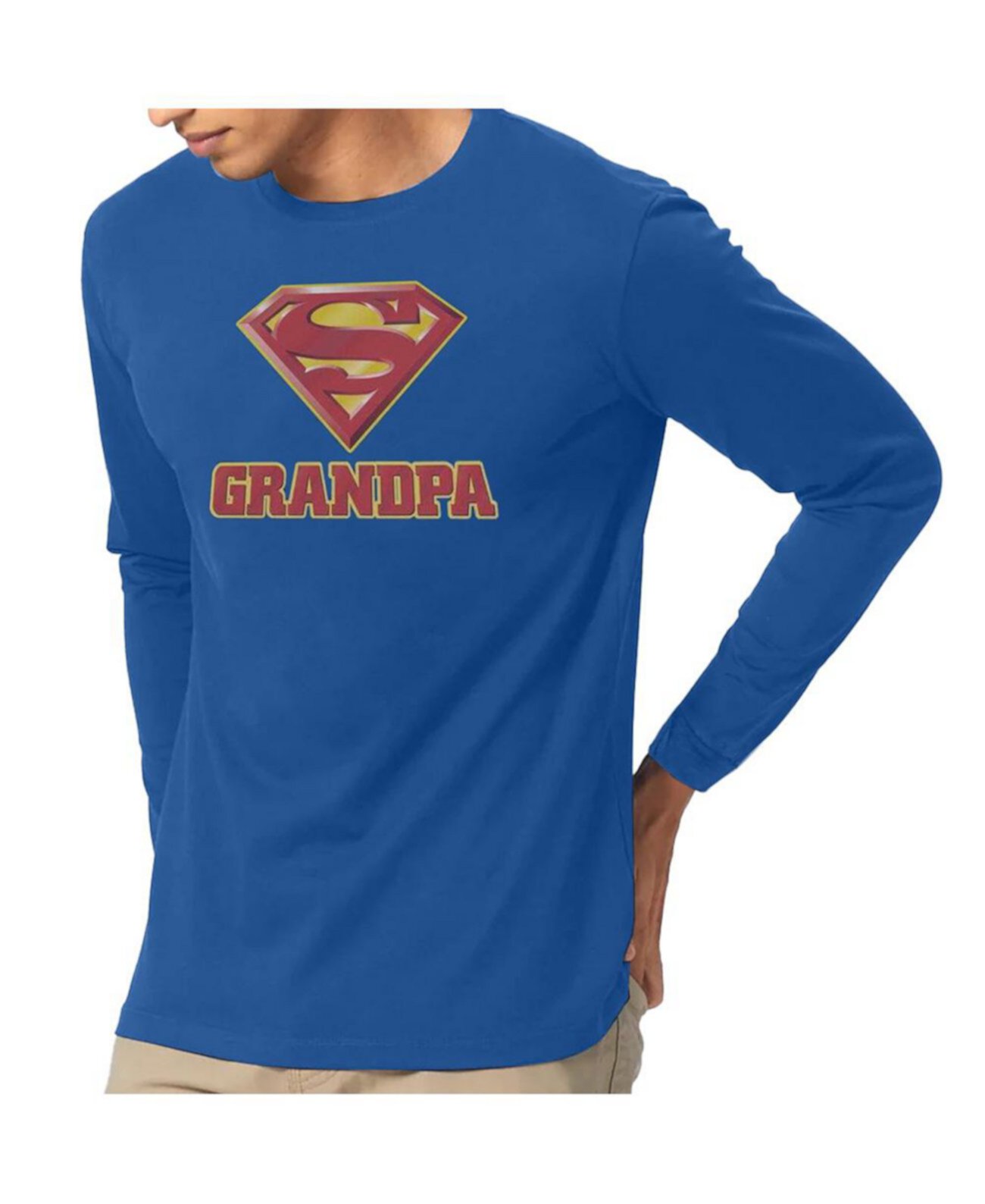 Men's Super Grandpa Long Sleeve Adult Tee / T-Shirt Superman