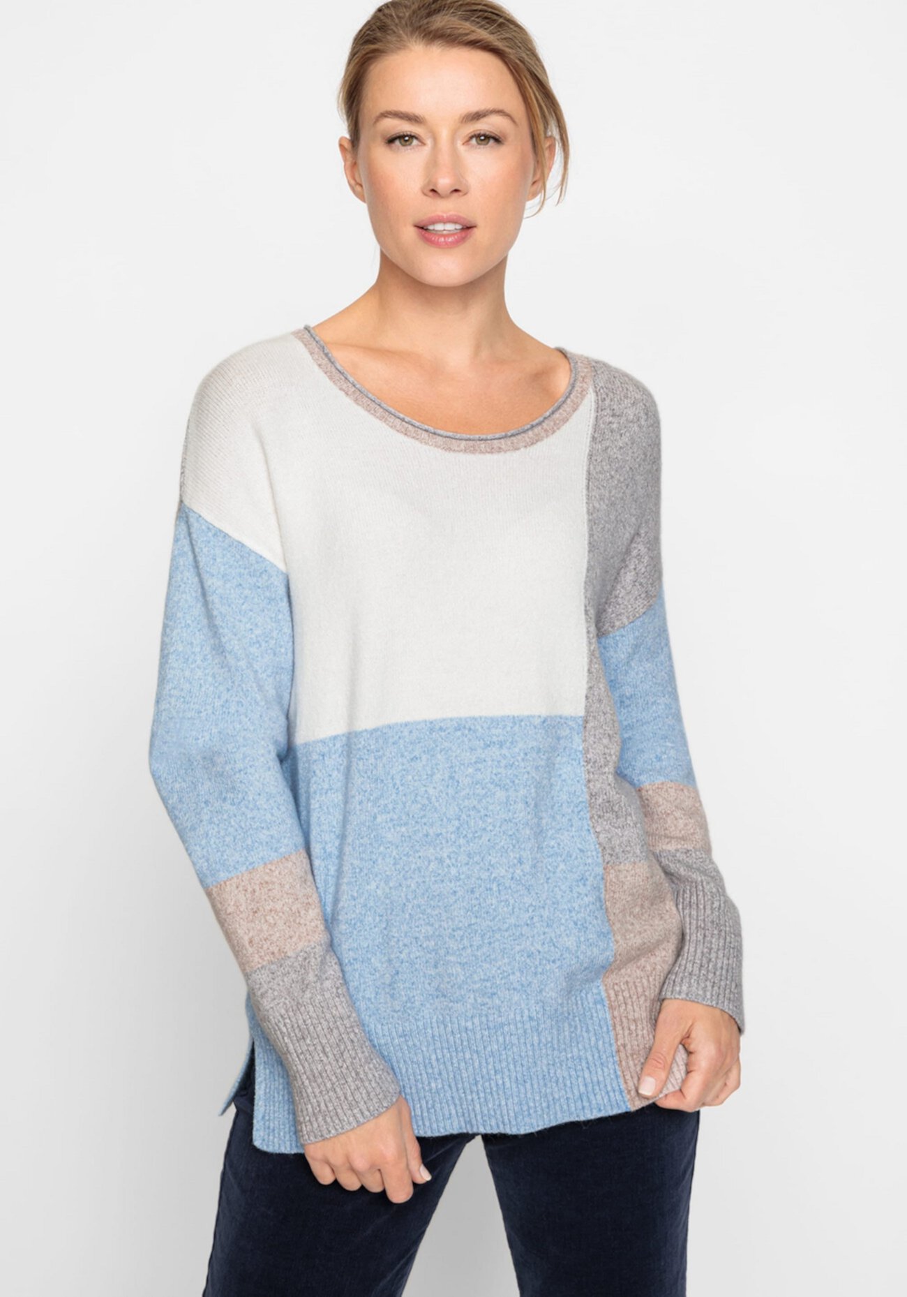 Women's Long Sleeve Patchwork Pullover Olsen