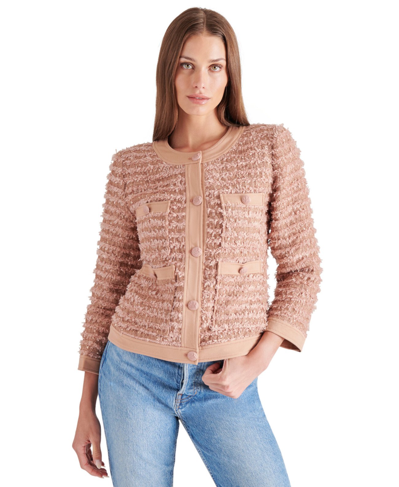 Women's Winter Rose Textured Jacket Steve Madden