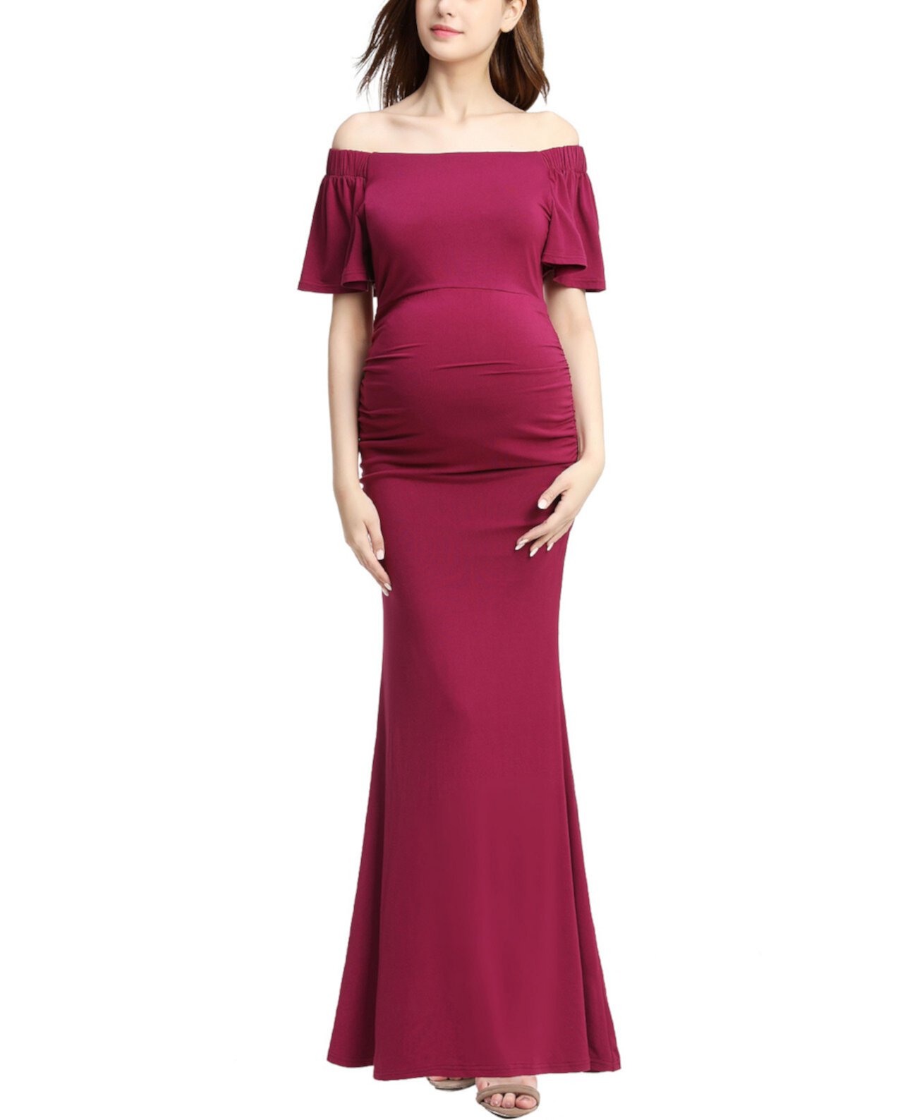 Maternity Abigail Off Shoulder Maxi Dress Kimi and Kai