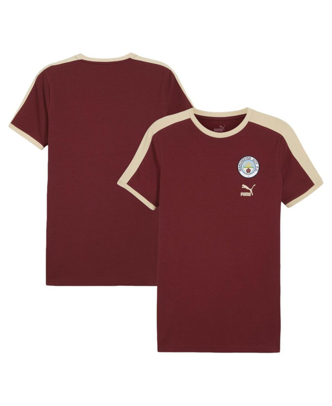 Men's Maroon Manchester City Ftbl Heritage T-Shirt Puma