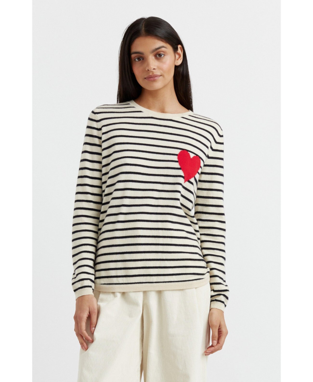 Chinti & Parker Women's Breton Heart Wool & Cashmere Sweater Chinti and Parker