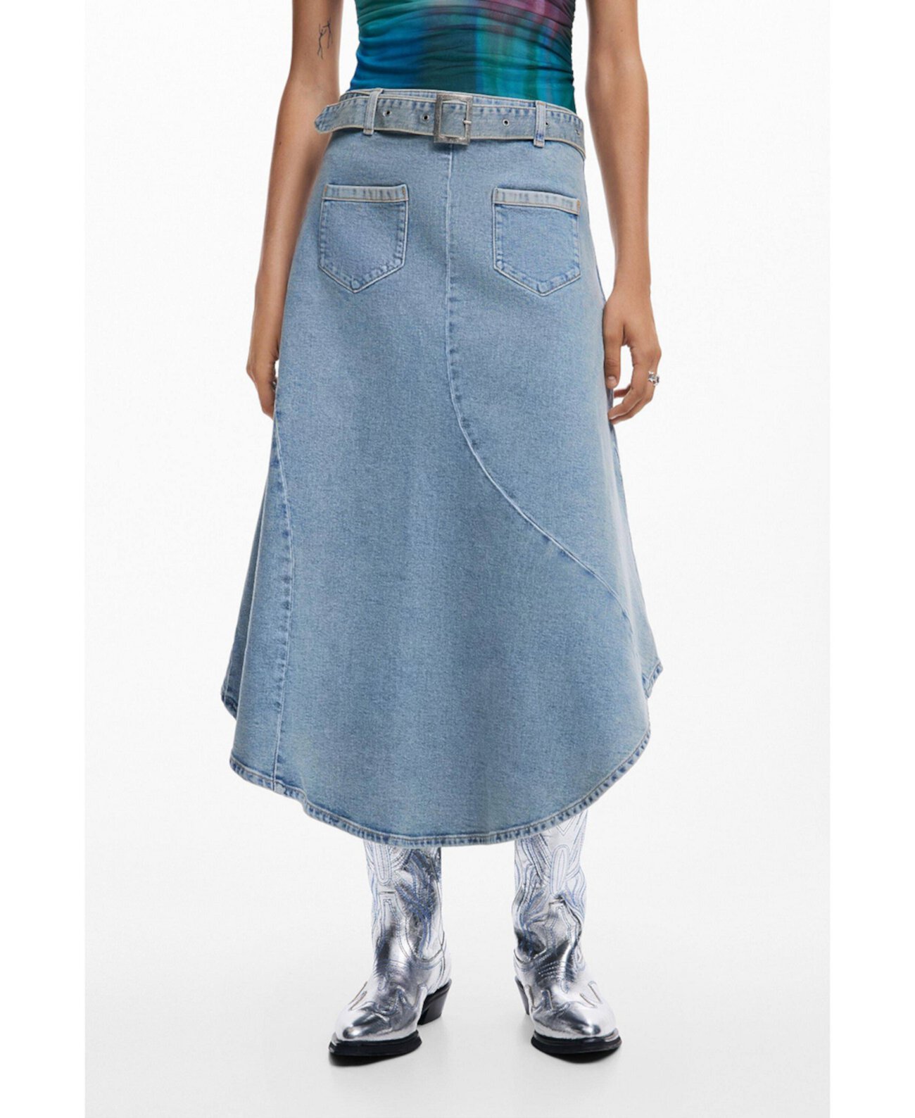 Women's Asymmetric denim skirt Desigual