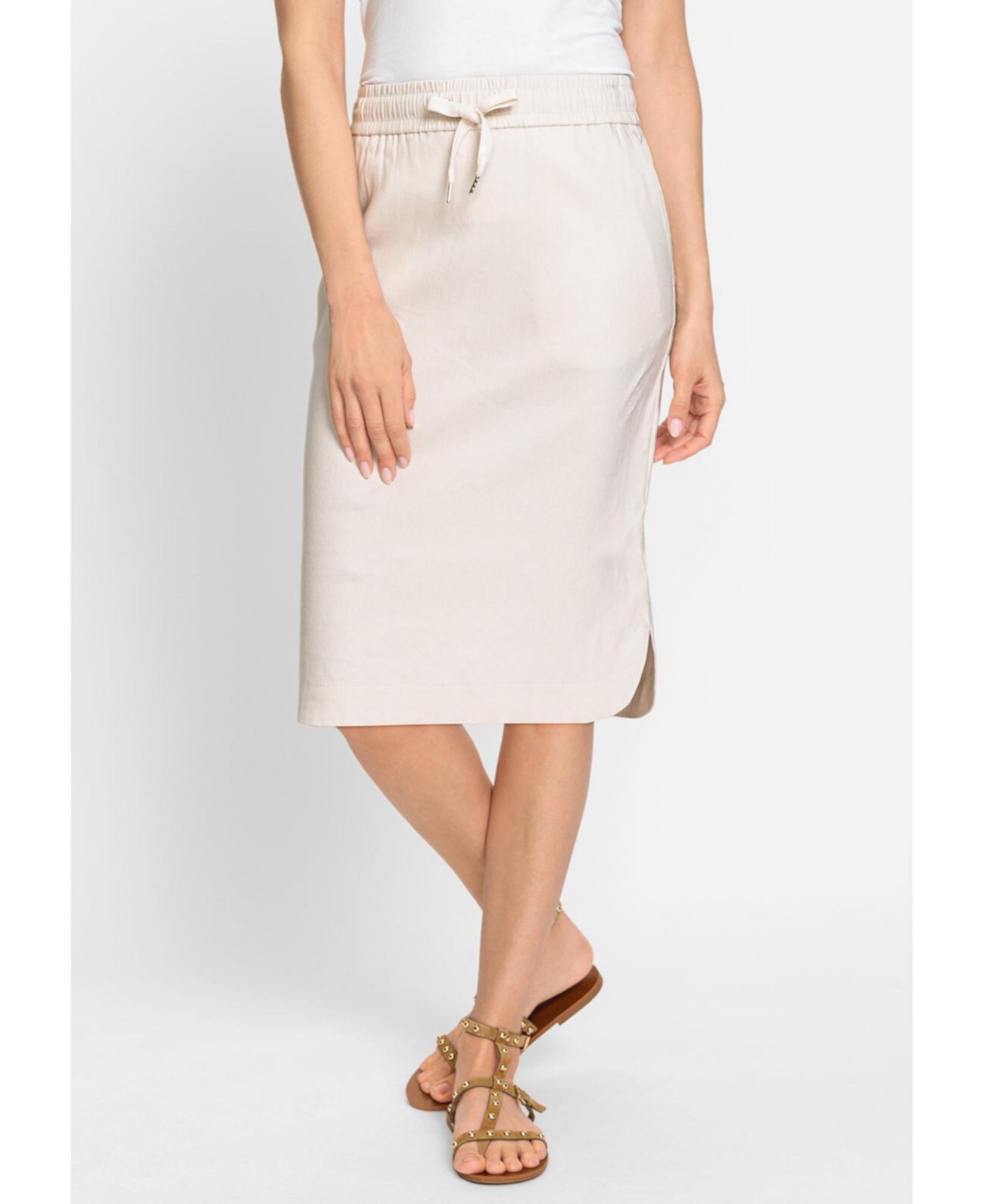 Women's Stretch Linen Drawstring Skirt Olsen