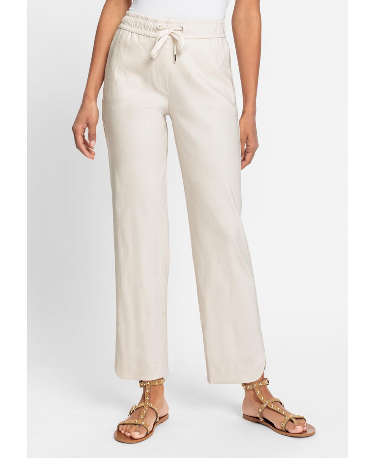 Women's Lisa Fit Straight Leg Stretch Linen Drawstring Pant Olsen