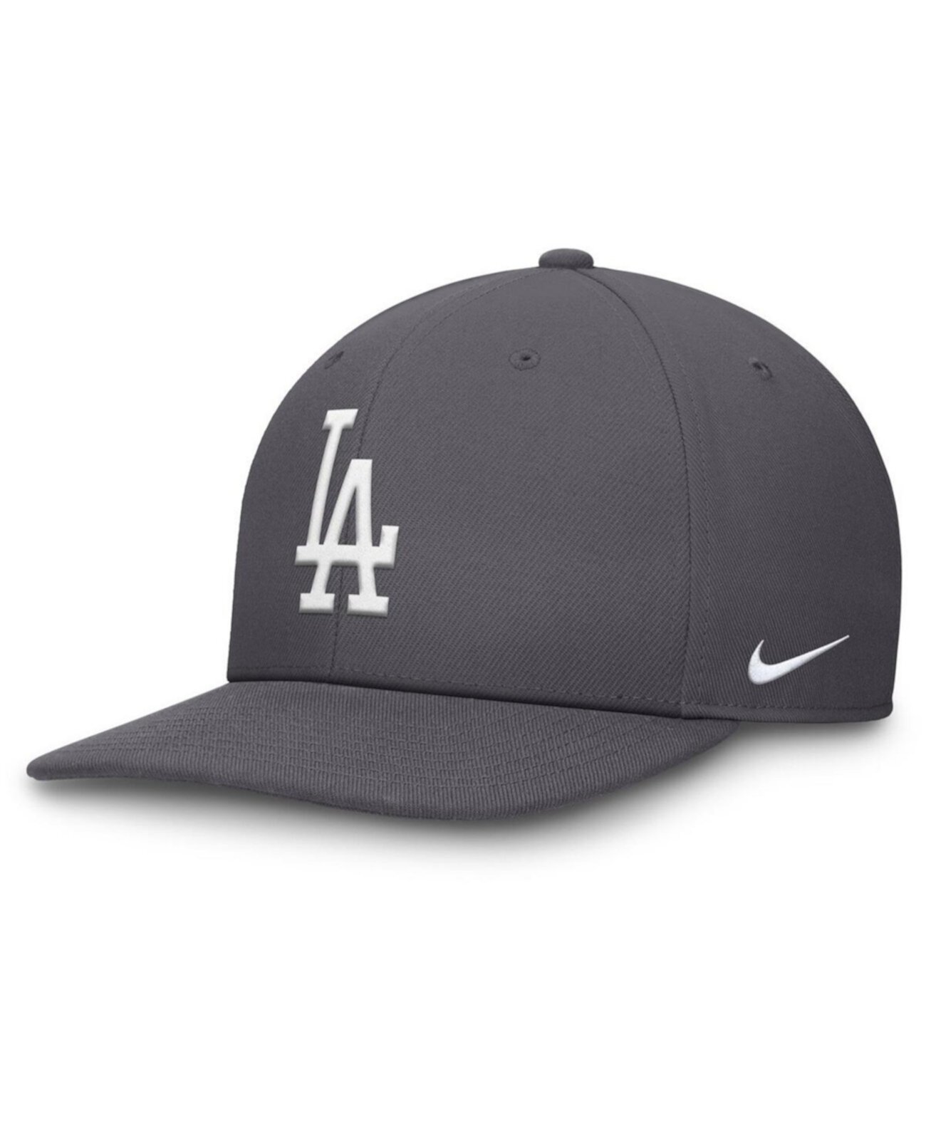 Мужская серая кепка Los Angeles Dodgers Pro Performance Snapback с логотипом и регулируемым размером Nike