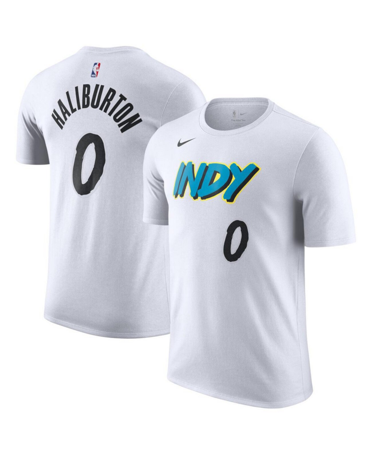 Men's White Tyrese Haliburton Indiana Pacers 2024/25 City Edition Name Number T-Shirt Nike