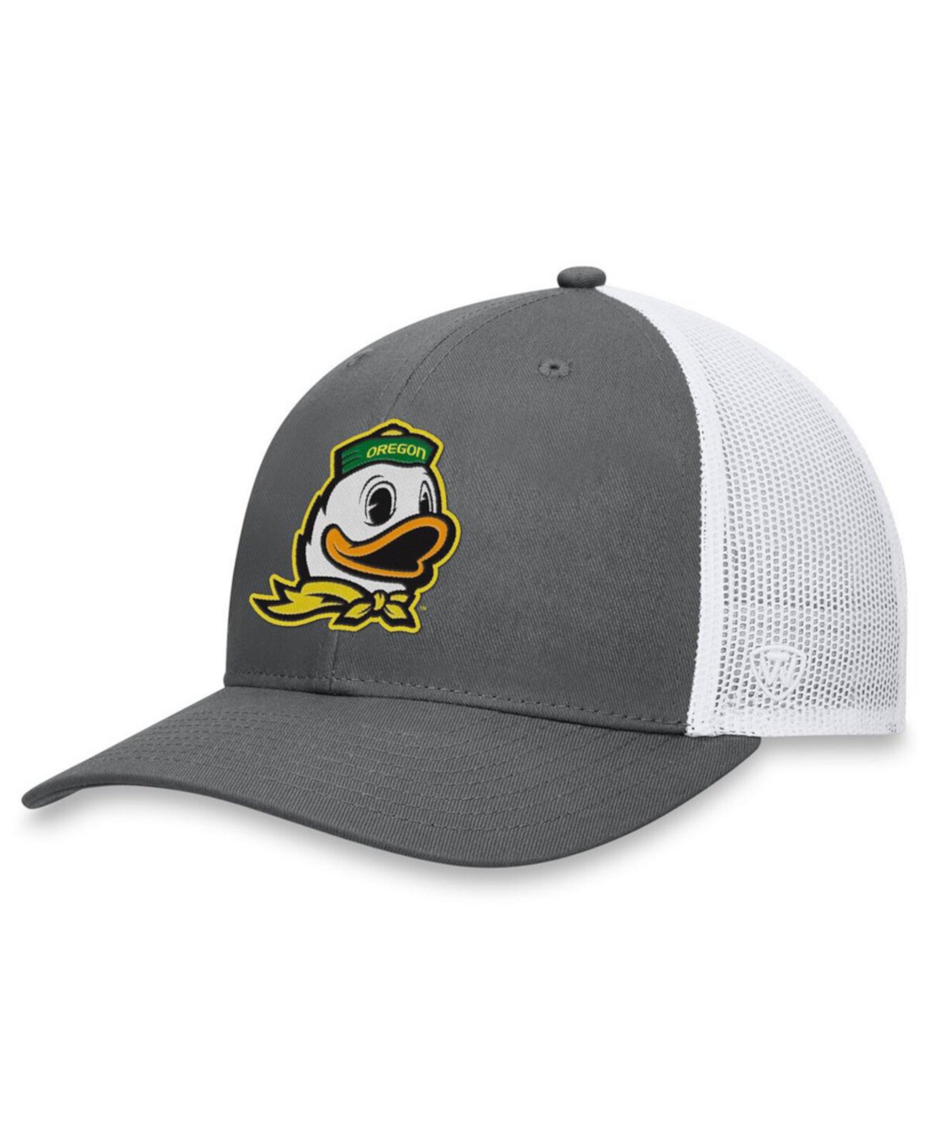 Регулируемая серая/белая бейсболка с эмблемой Oregon Ducks и сетчатыми панелями Victory Top of the World