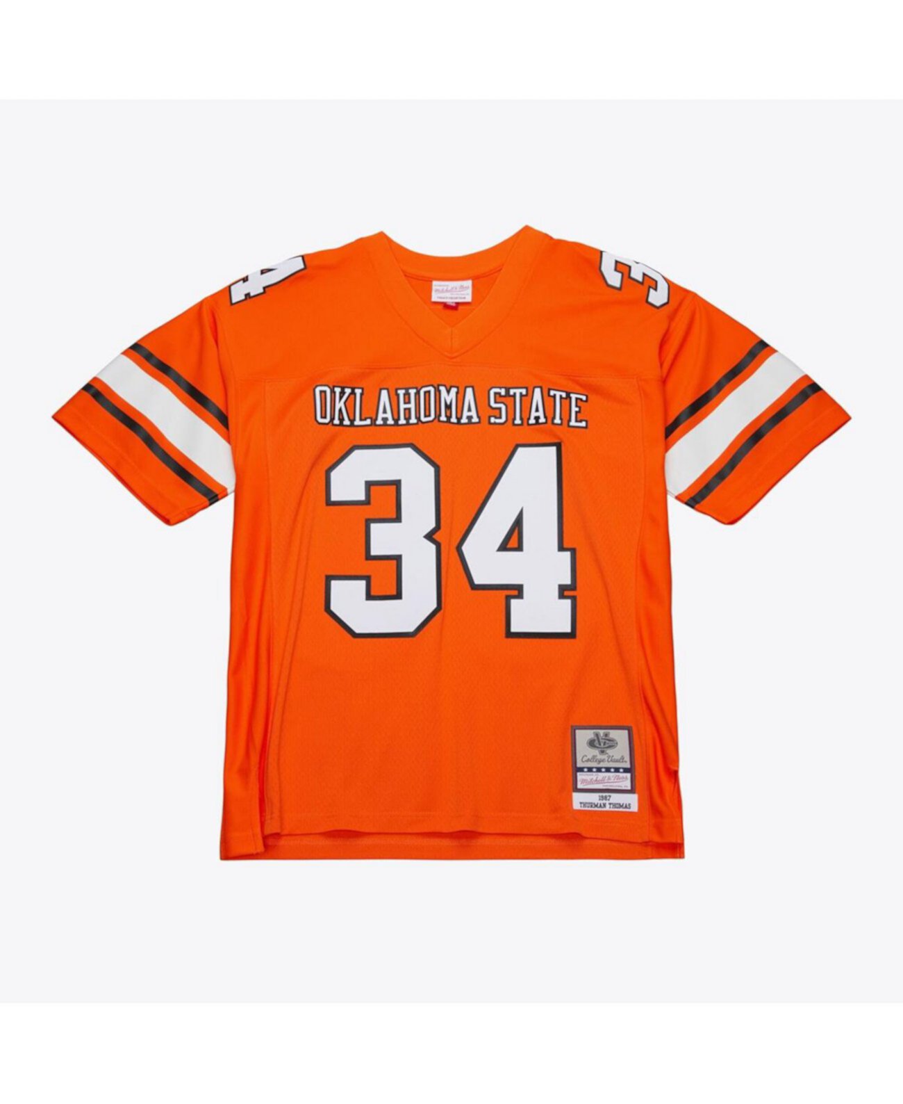 Men's Thurman Thomas Orange Oklahoma State Cowboys 1987 Replica Jersey Mitchell & Ness