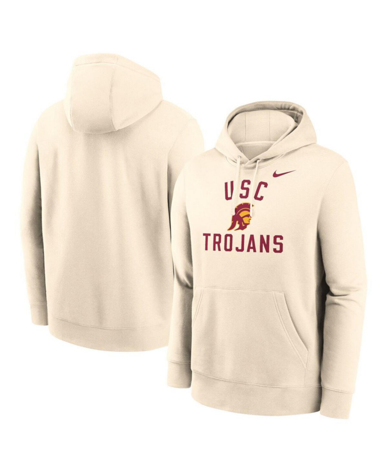 Men's Cream USC Trojans Arch Logo Pullover Hoodie Nike