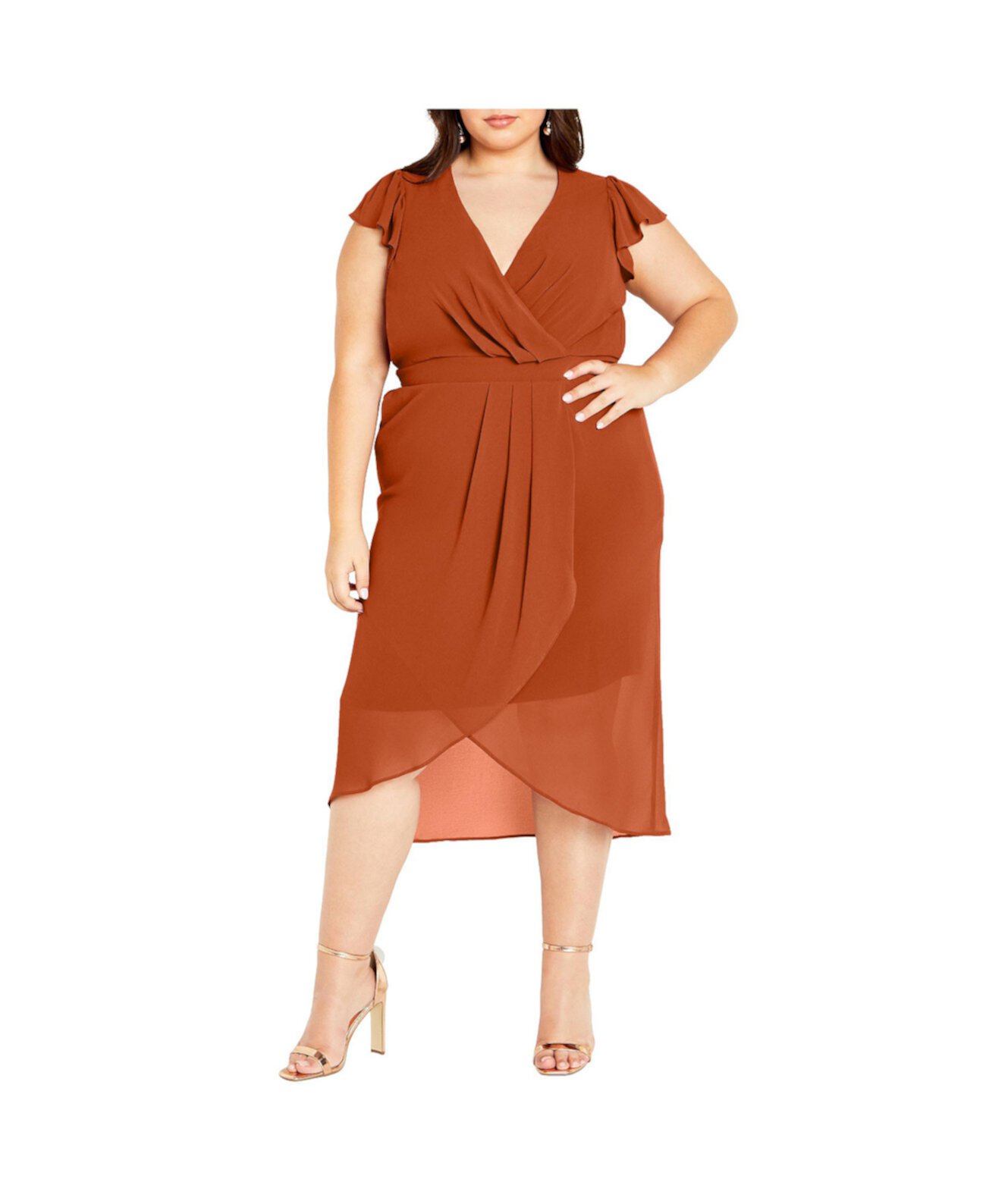 Women's Wrap Swing Dress City Chic