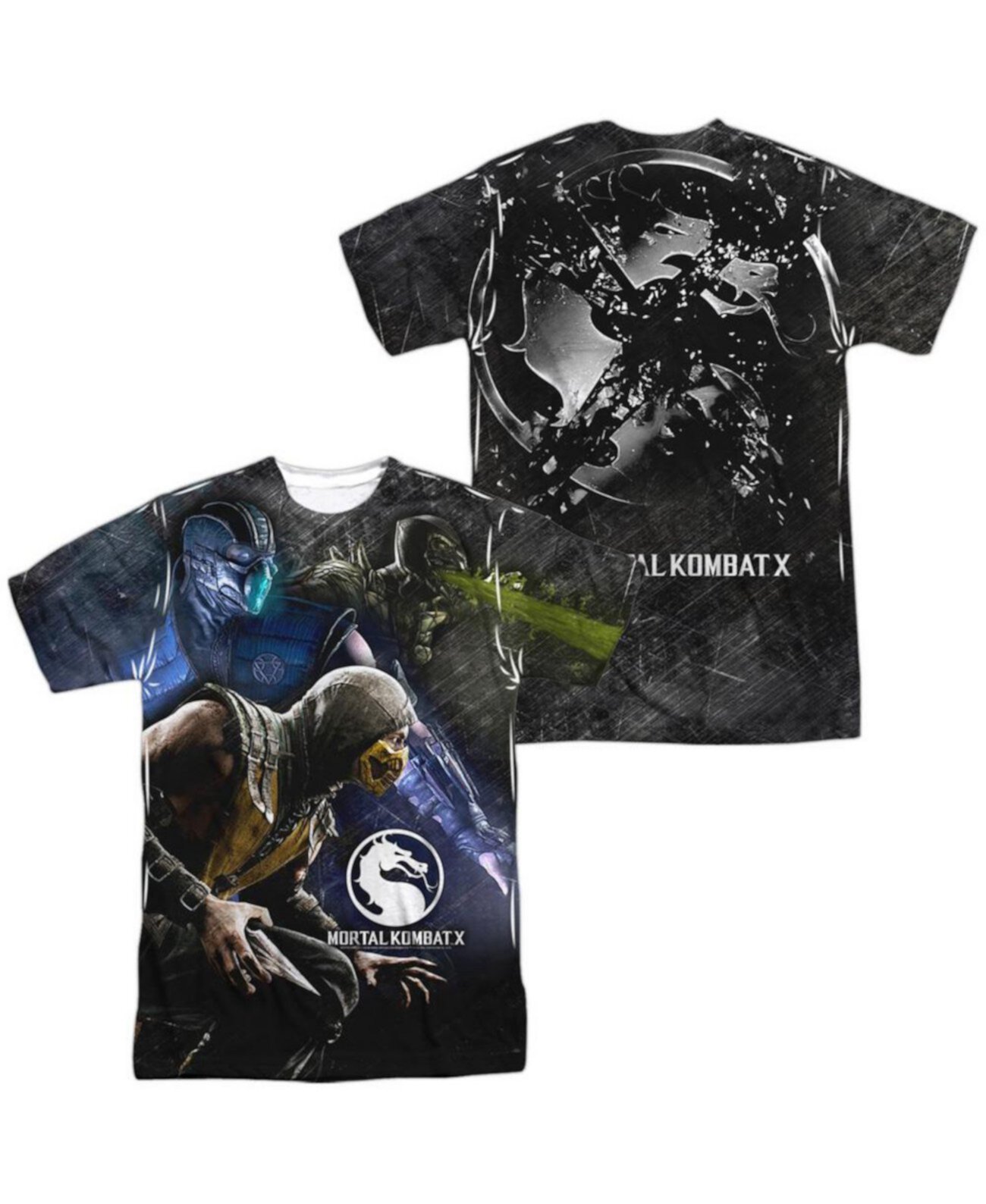 Big & Tall Three Of A Kind (Front/Back Print) Short Sleeve Adult Poly Crew Tee / T-Shirt Mortal Kombat X