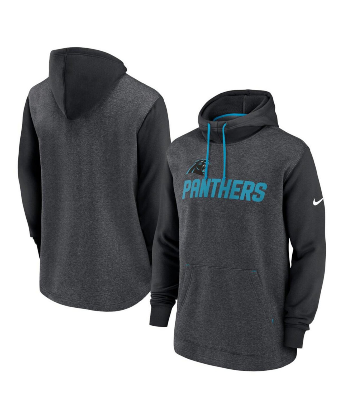 Men's Heathered Charcoal/Black Carolina Panthers Surrey Legacy Pullover Hoodie Nike