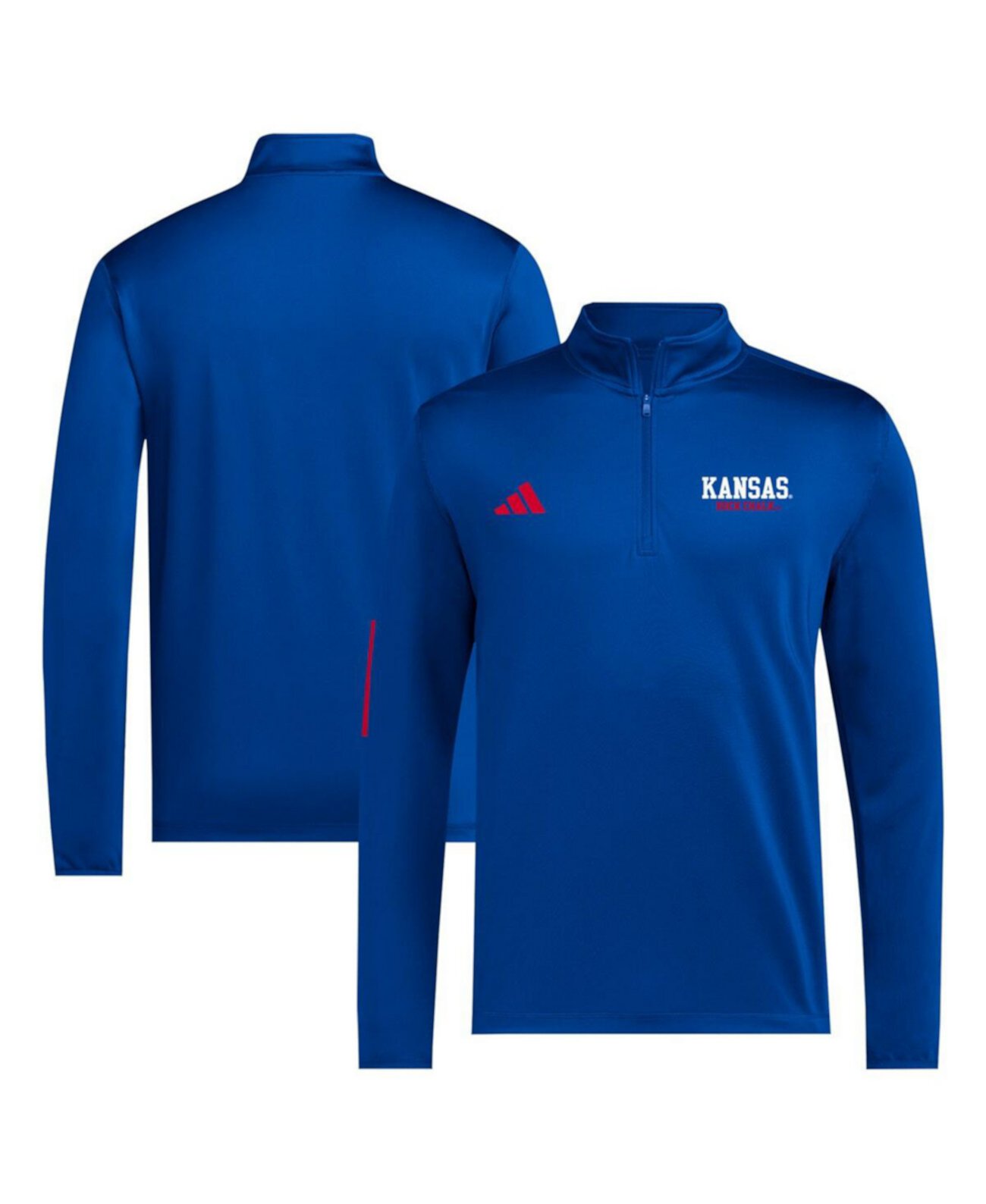 Men's Royal Kansas Jayhawks Half-Zip Pullover Golf Jacket Adidas