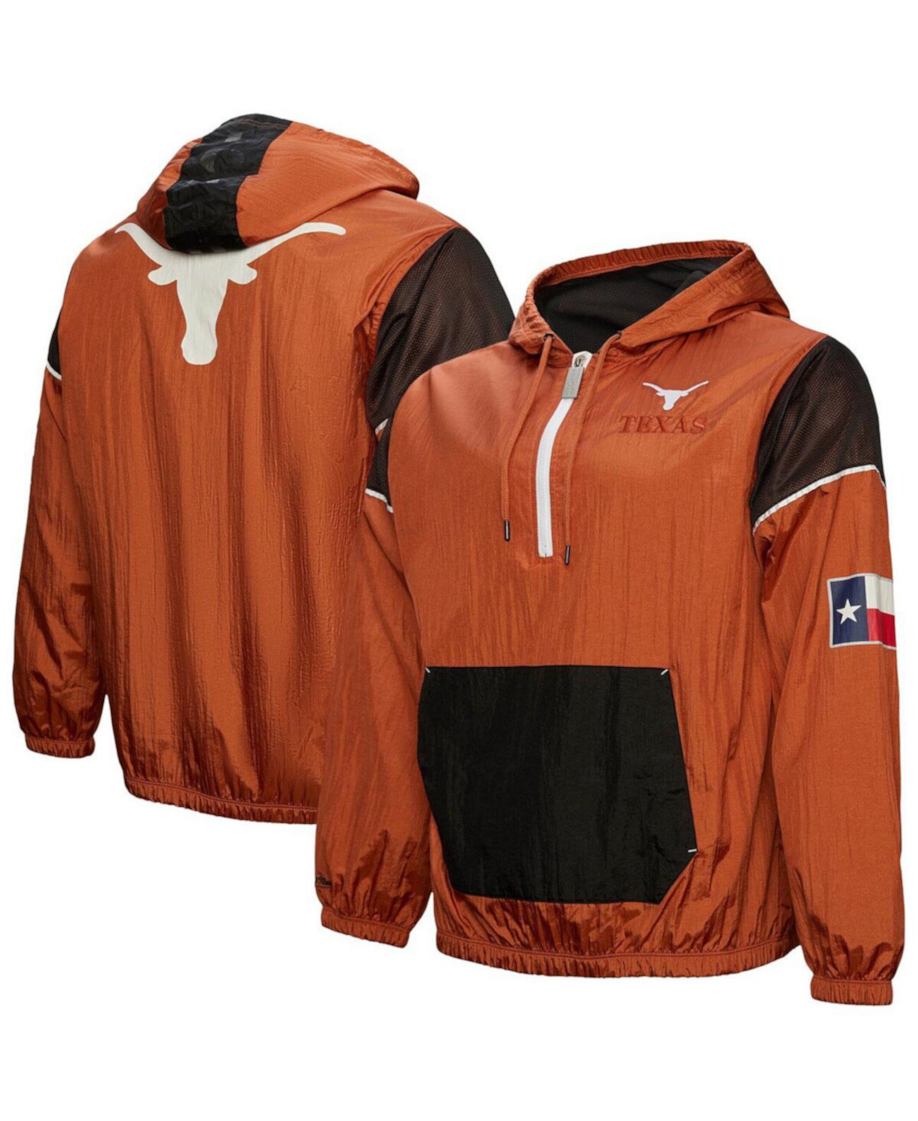 Men's Burnt Orange Texas Longhorns Team 3.0 Anorak Half-Zip Hoodie Mitchell & Ness