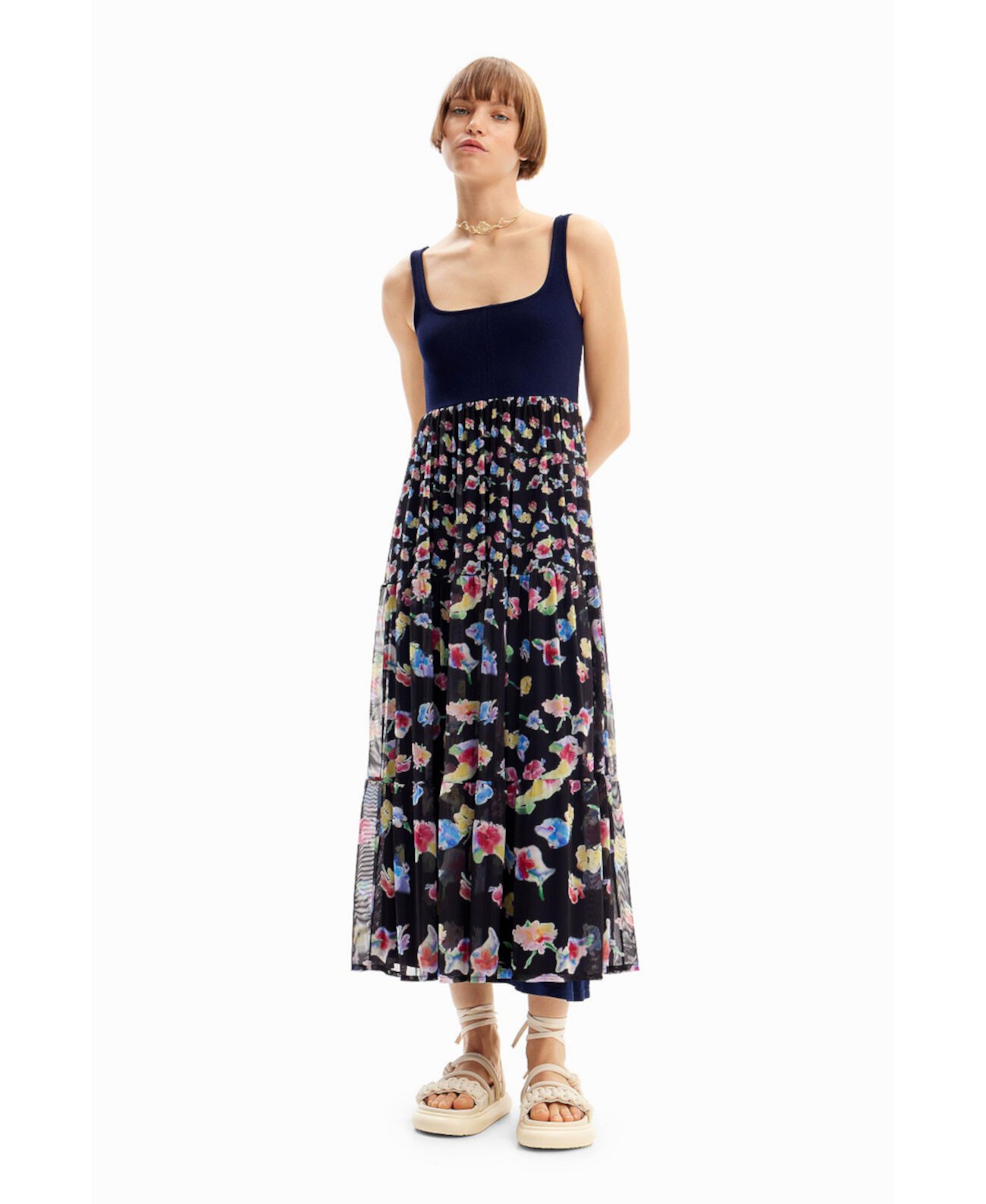 Women's Combination floral midi dress Desigual