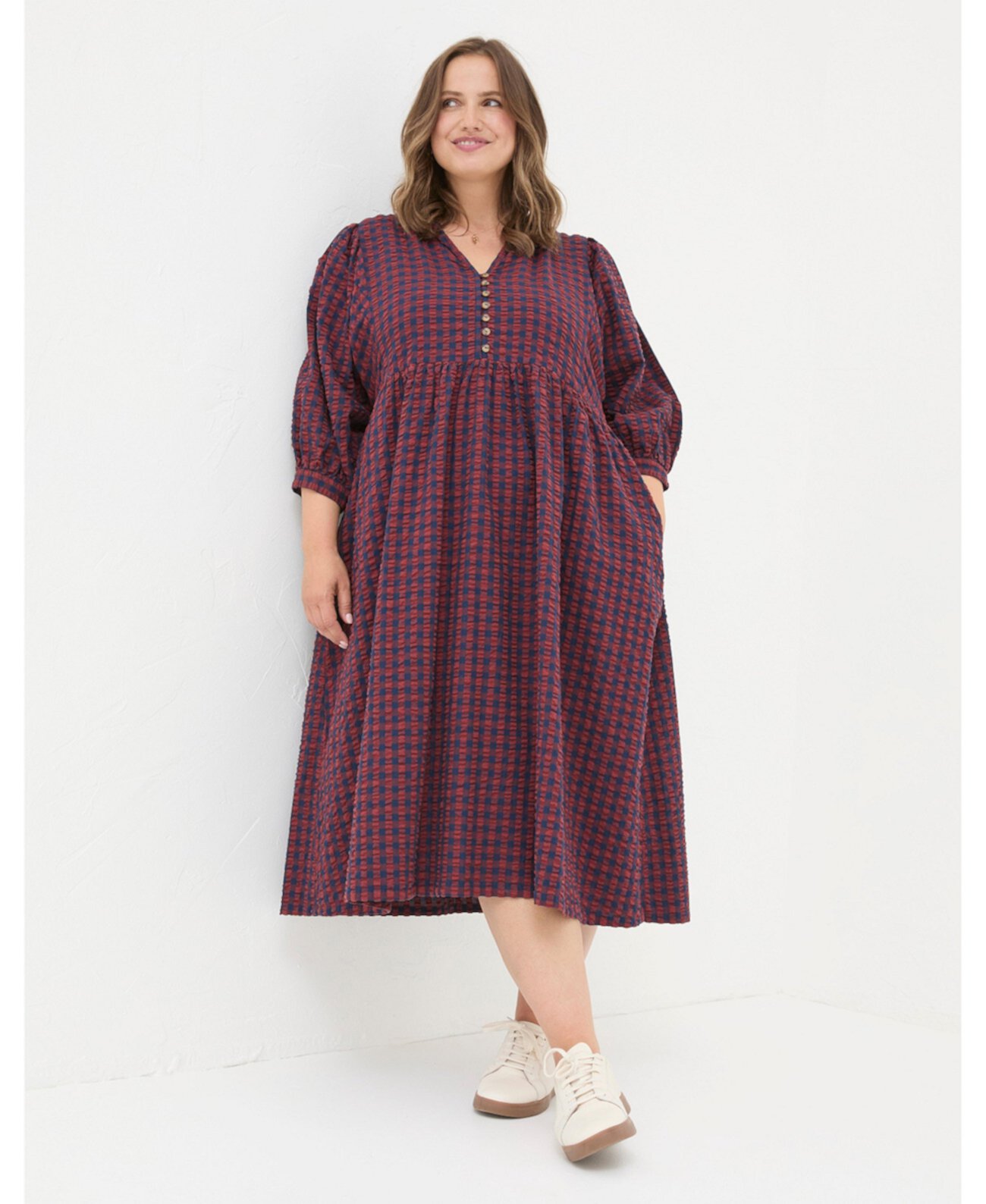 Women's Ceil Gingham Midi Dress FatFace