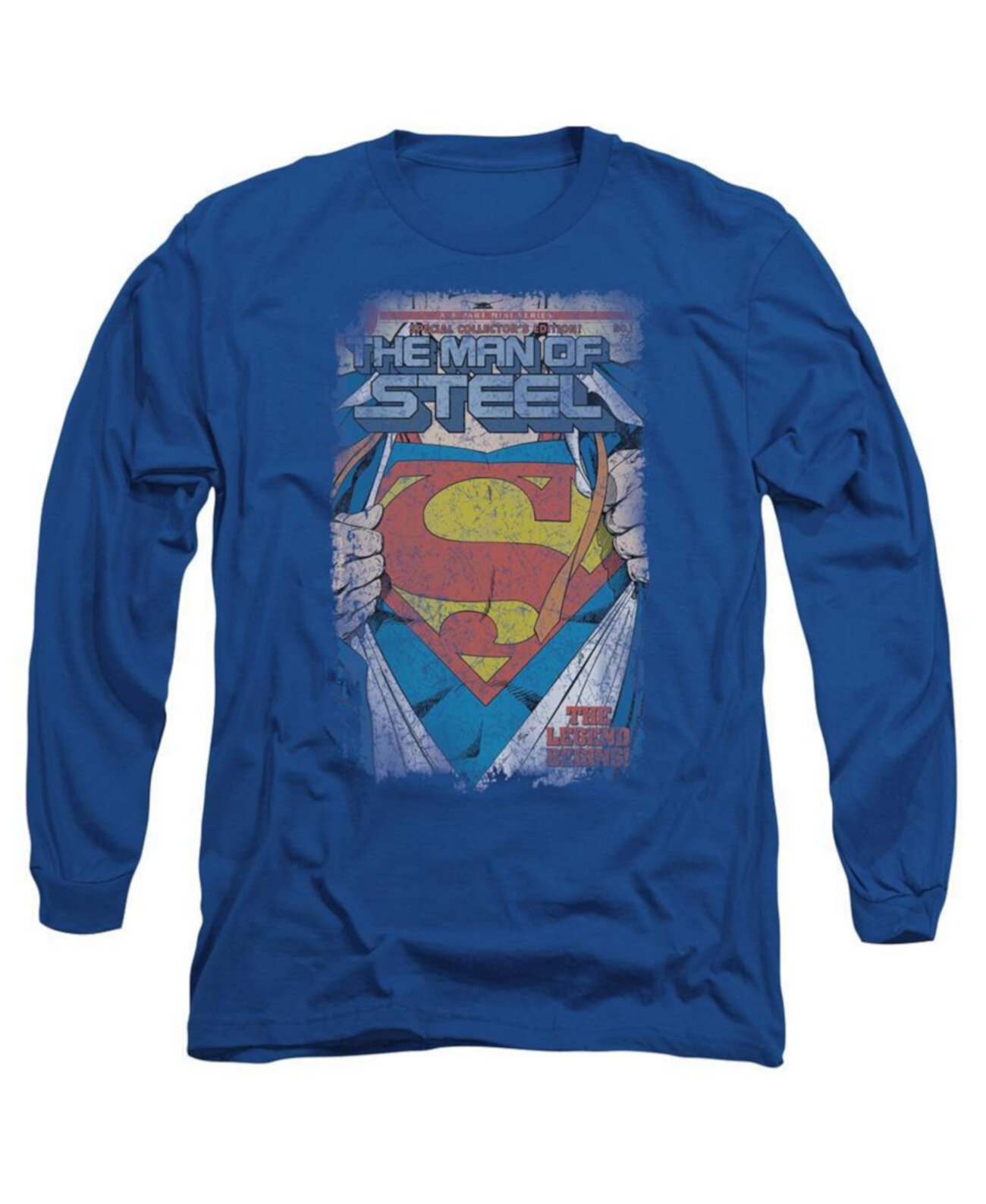 Men's Legendary Long Sleeve Adult Tee / T-Shirt Superman