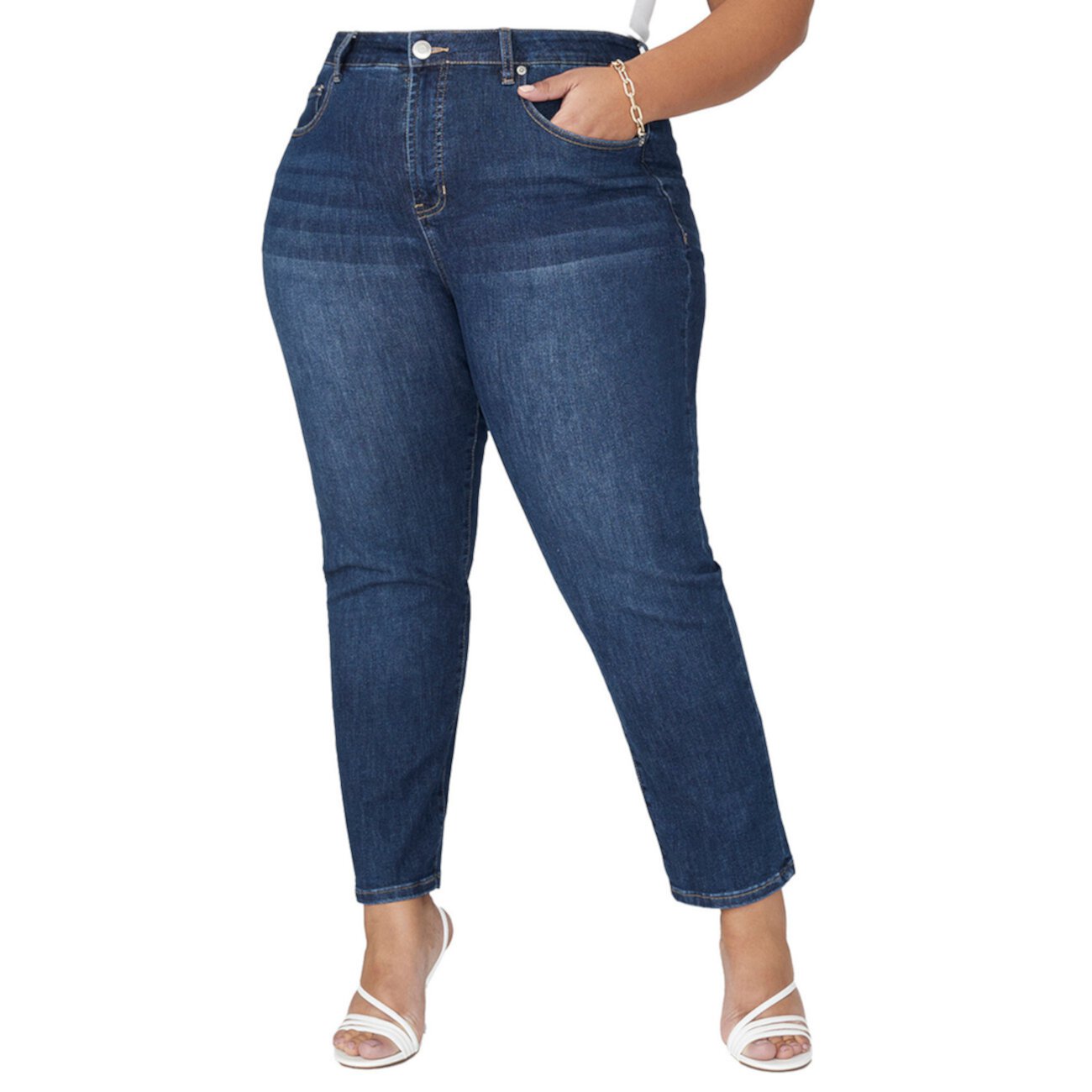 Women's Plus Size The Leigh Super Stretch Slim Leg Jean Eloquii