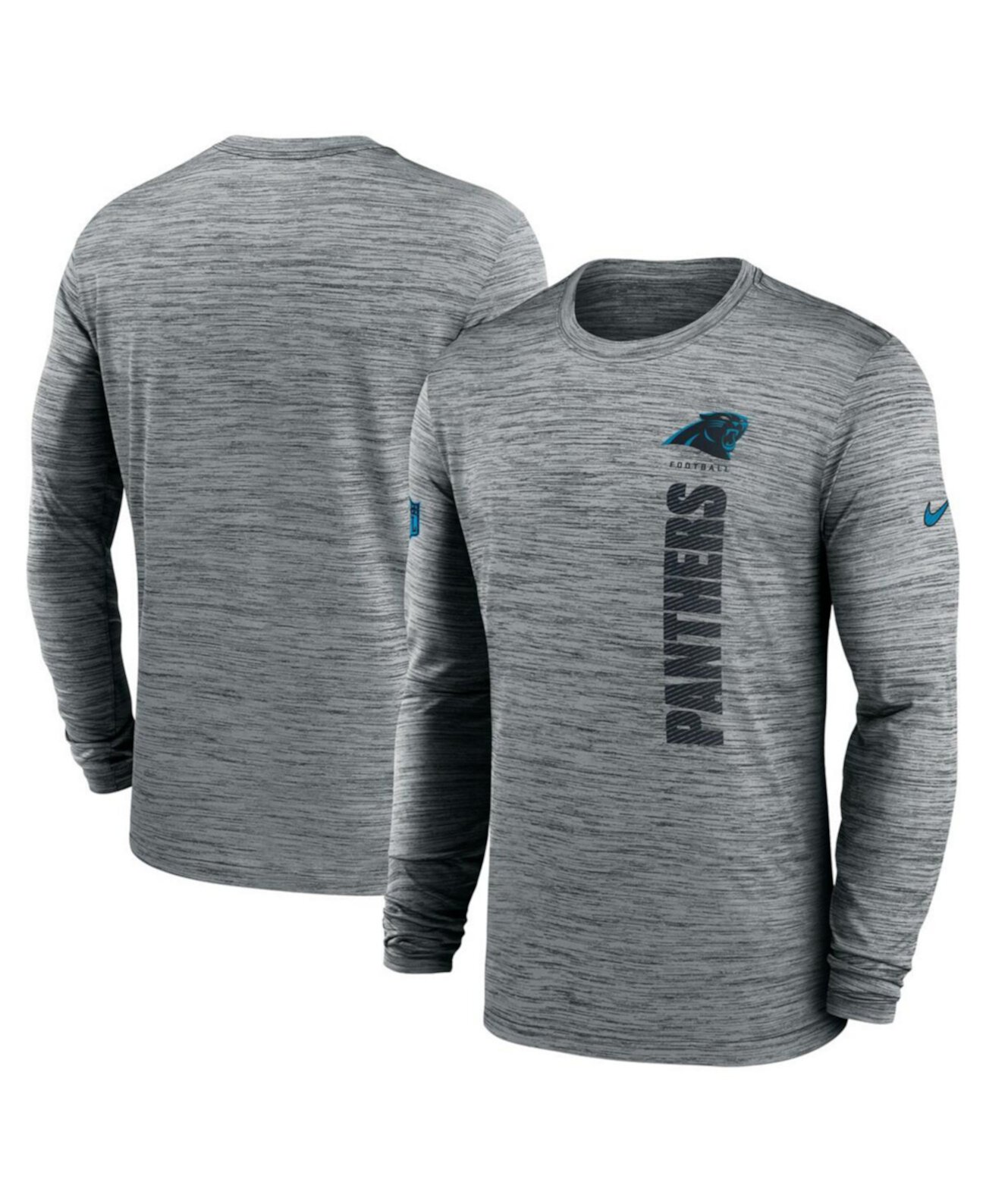 Men's Gray Carolina Panthers 2024 Sideline Velocity Performance Long Sleeve T-Shirt Nike