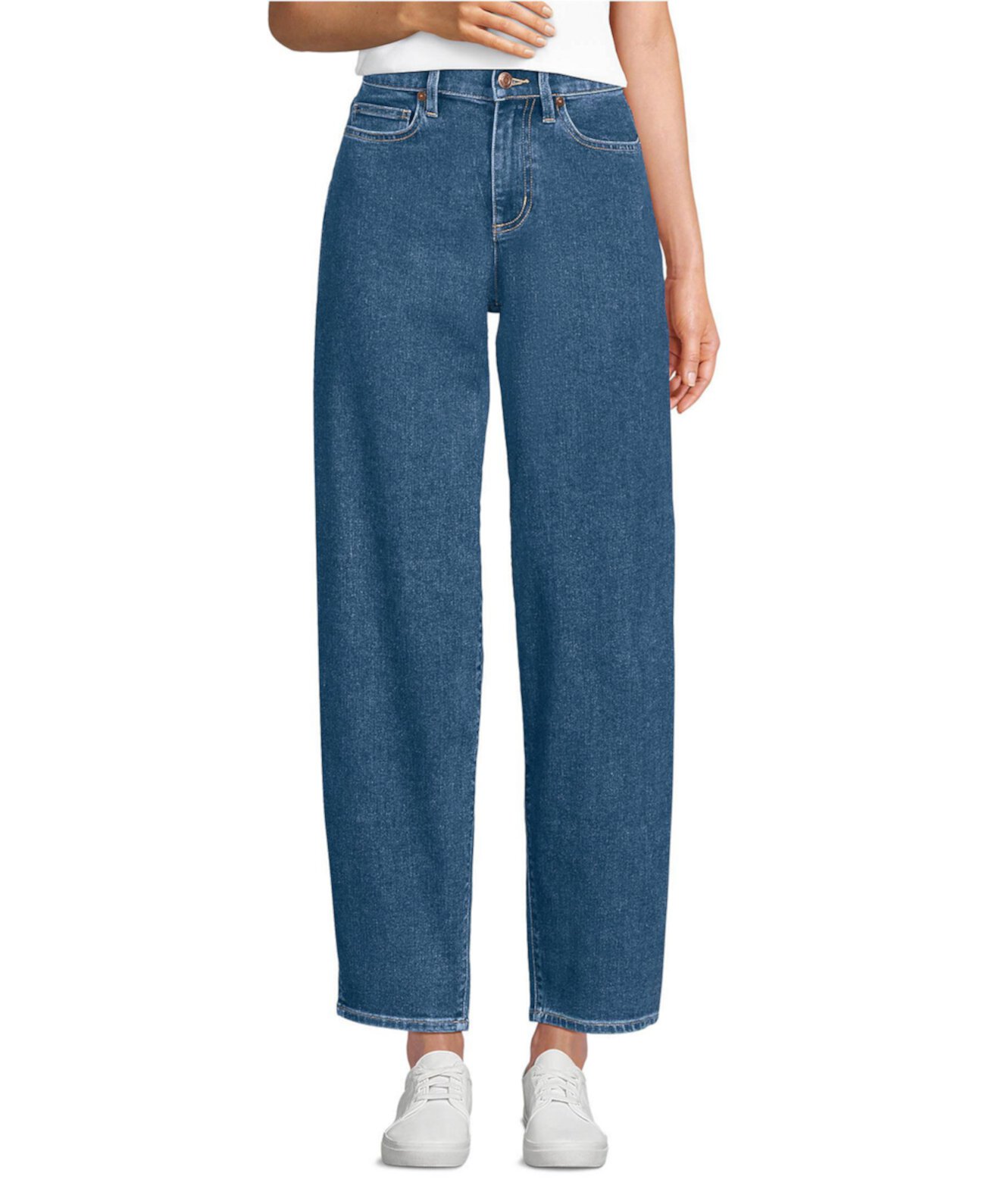 Women's Recover High Rise Barrel Leg Ankle Jeans Lands' End