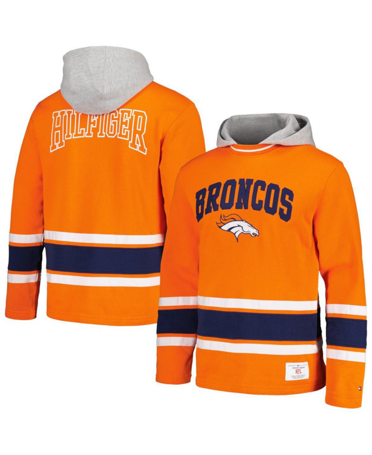 Men's Orange Denver Broncos Ivan Fashion Pullover Hoodie Tommy Hilfiger