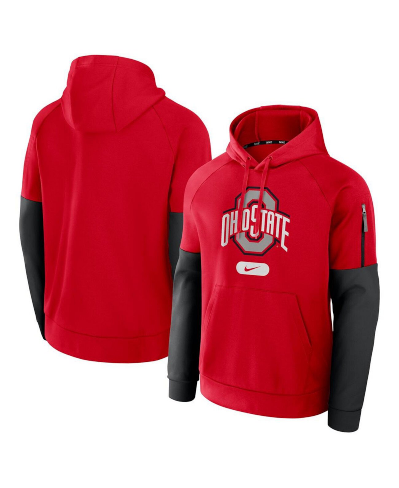 Men's Scarlet Ohio State Buckeyes Fitness Performance Pullover Hoodie Nike