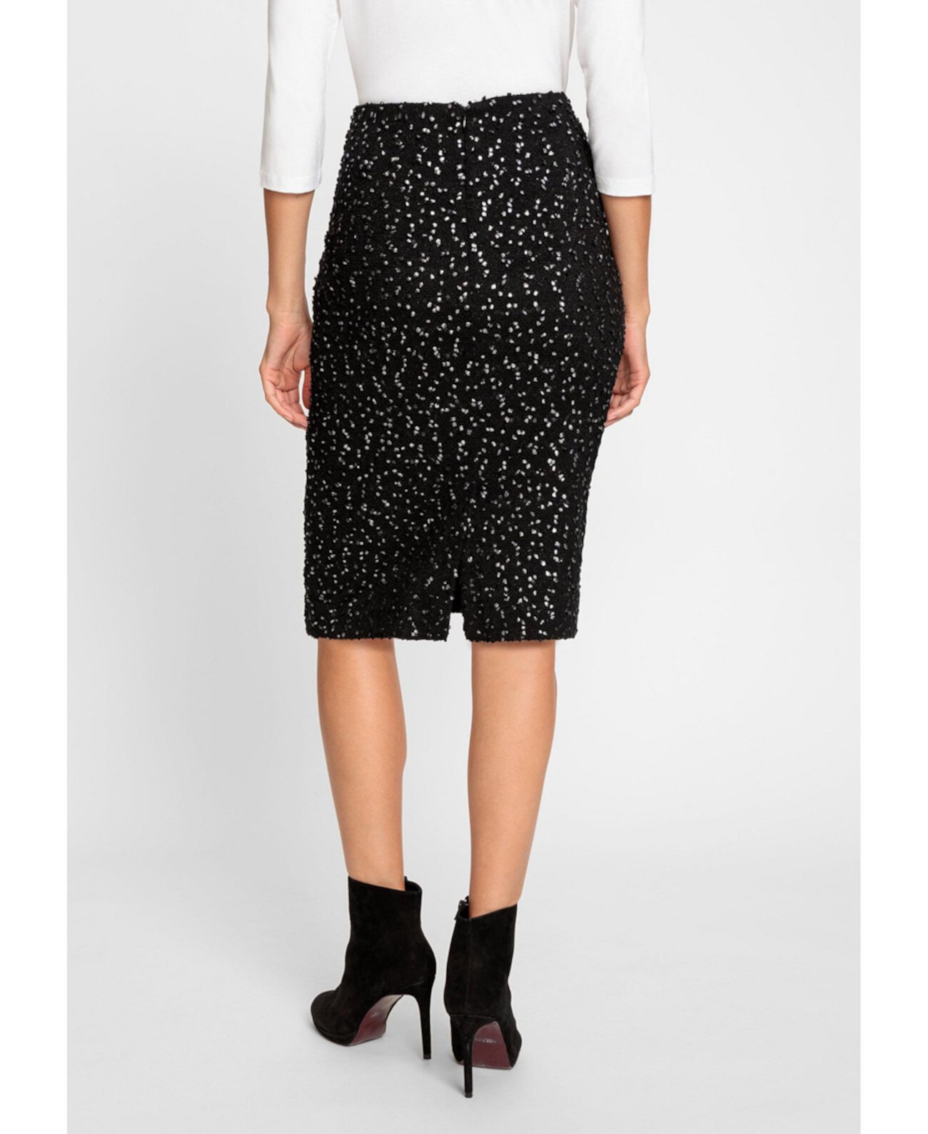 Women's Silver & Sequin Tweed Skirt Olsen