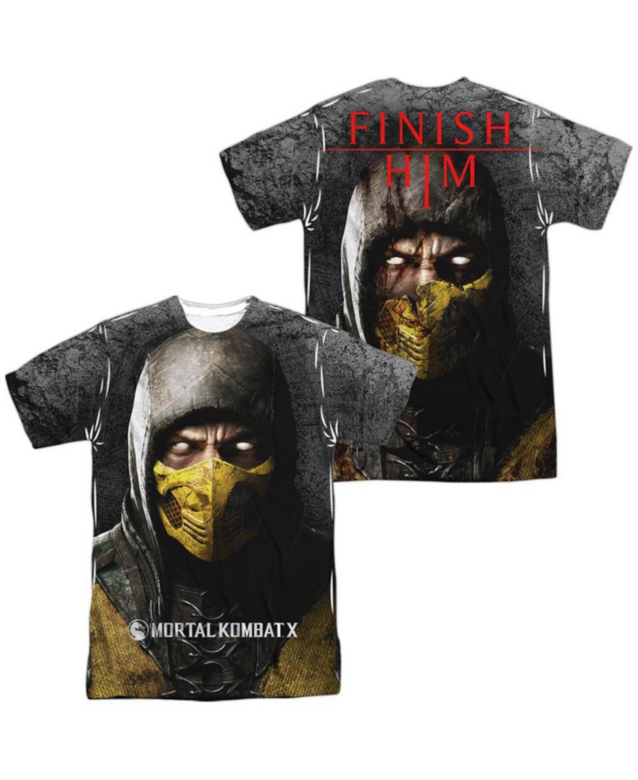 Men's Finish Him (Front/Back Print) Short Sleeve Adult Poly Crew Tee / T-Shirt Mortal Kombat X