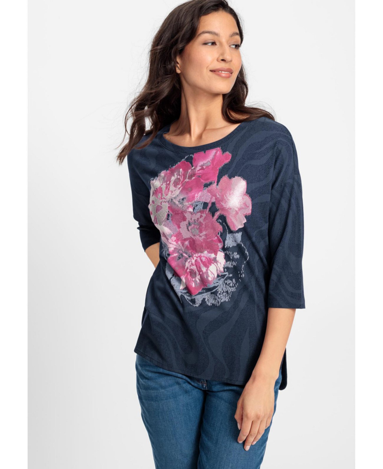 Women's Rose Print T-Shirt Olsen