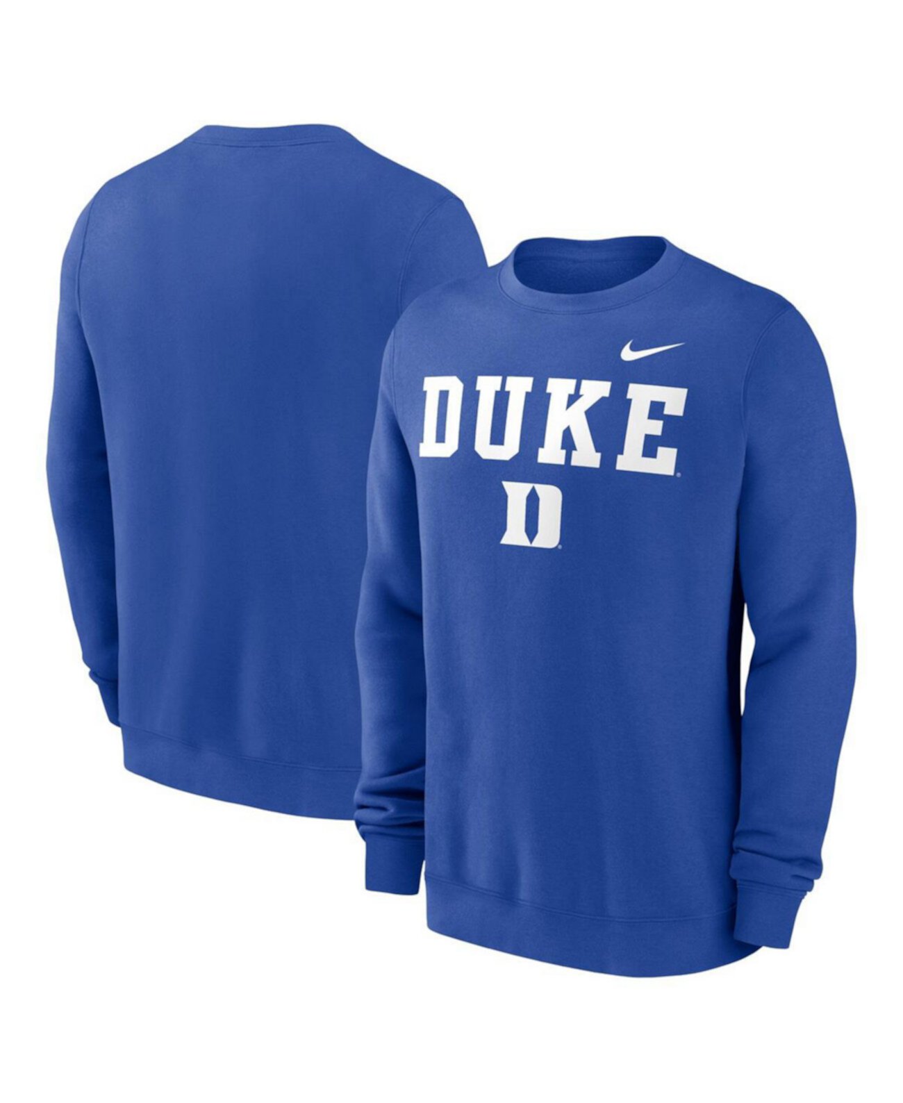 Men's Royal Duke Blue Devils Primetime Primary Stack Pullover Sweatshirt Nike