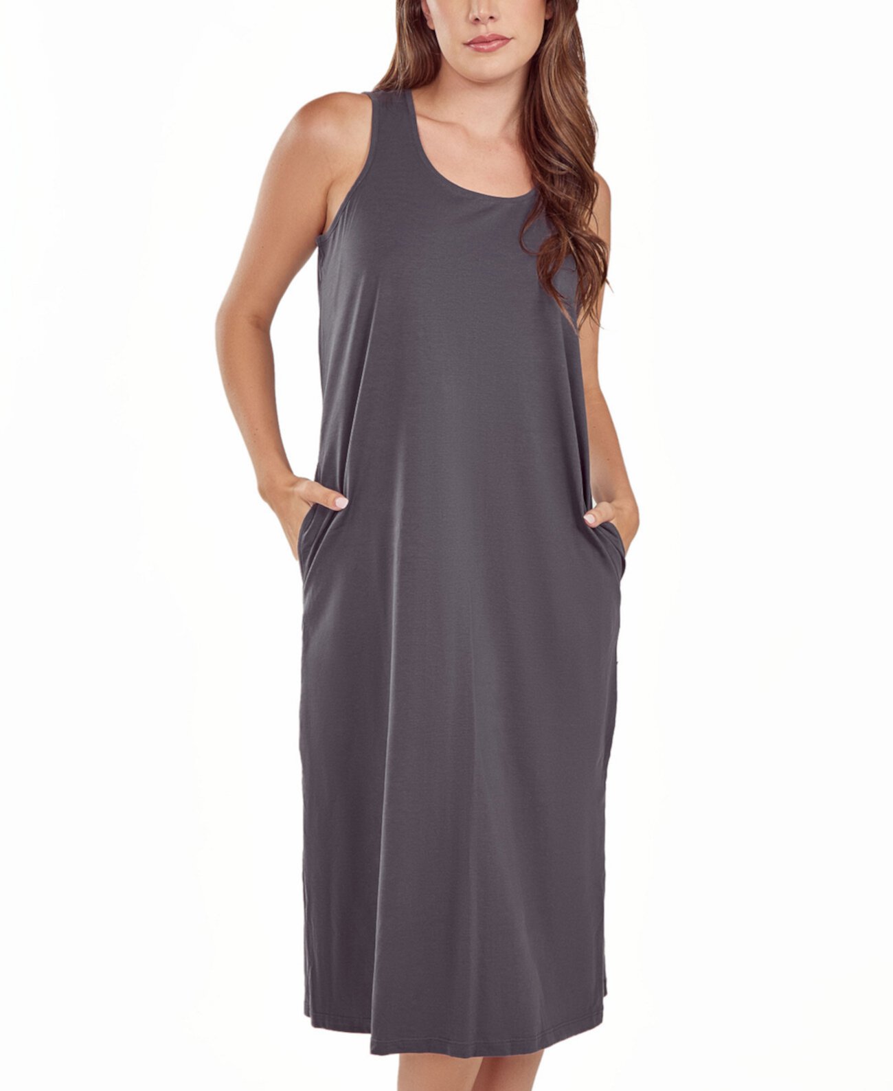 Women's Soft Knit Tank Dress with Side Pockets ICollection