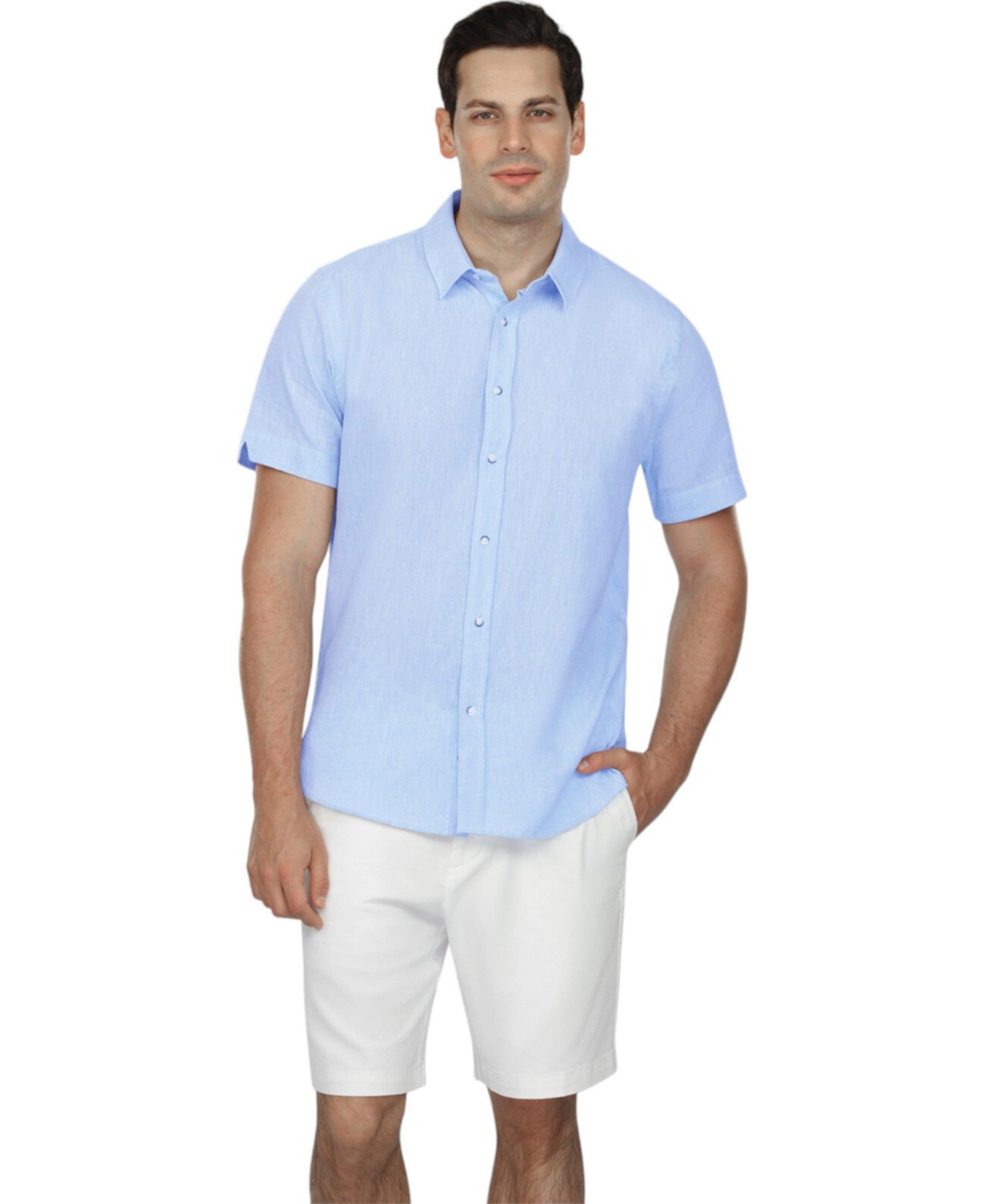 Men's Pattern Linen Short Sleeve Shirt Vustra