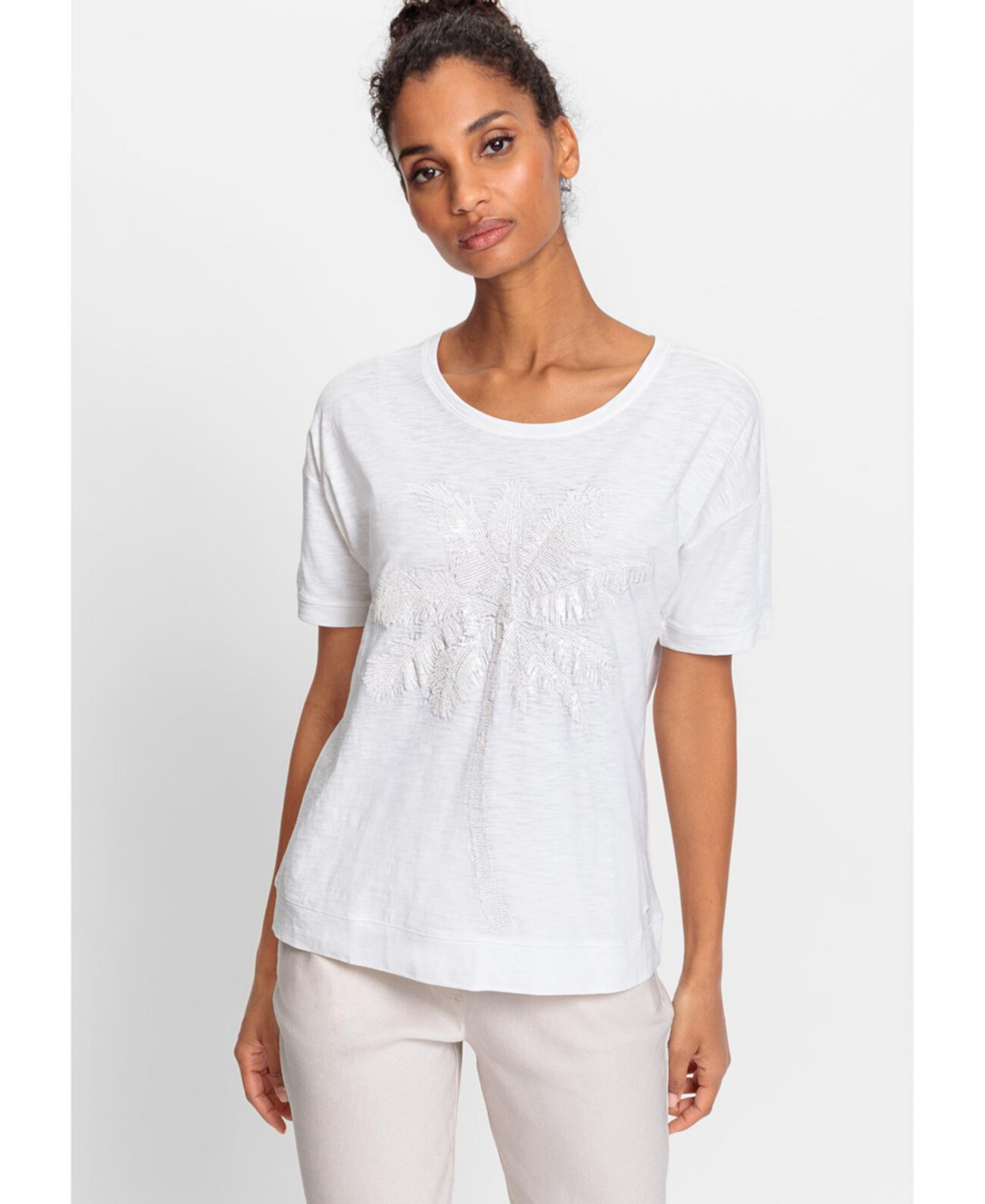 Women's 100% Organic Cotton Sequin Embellished T-Shirt Olsen