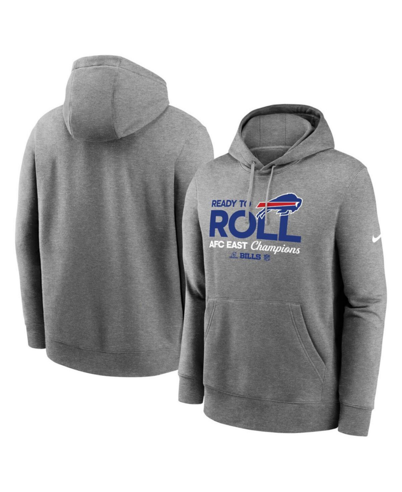 Men's Heather Gray Buffalo Bills 2024 AFC East Division Champions Locker Room Trophy Collection Pullover Hoodie Nike