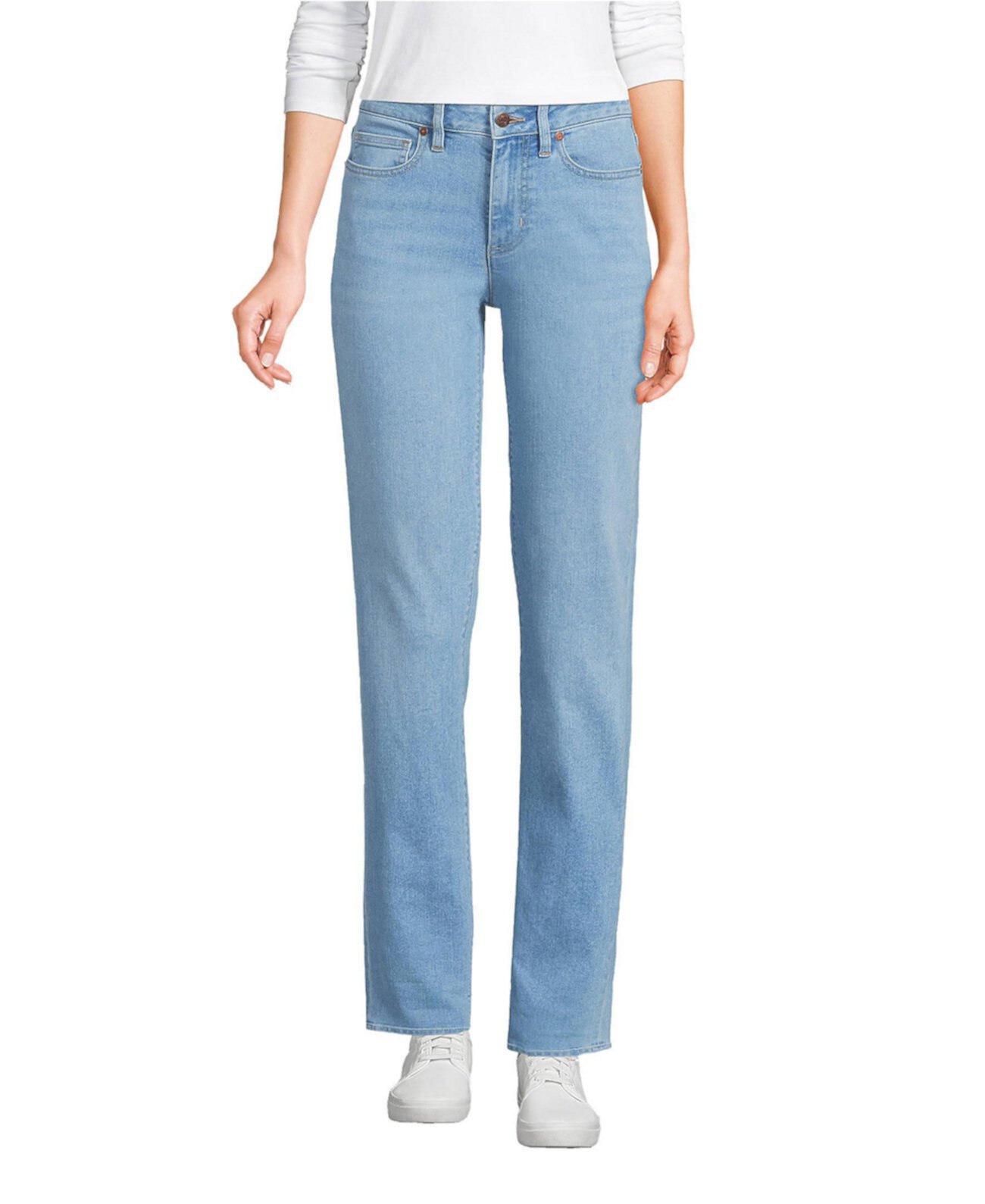 Women's Recover Mid Rise Boyfriend Blue Jeans Lands' End